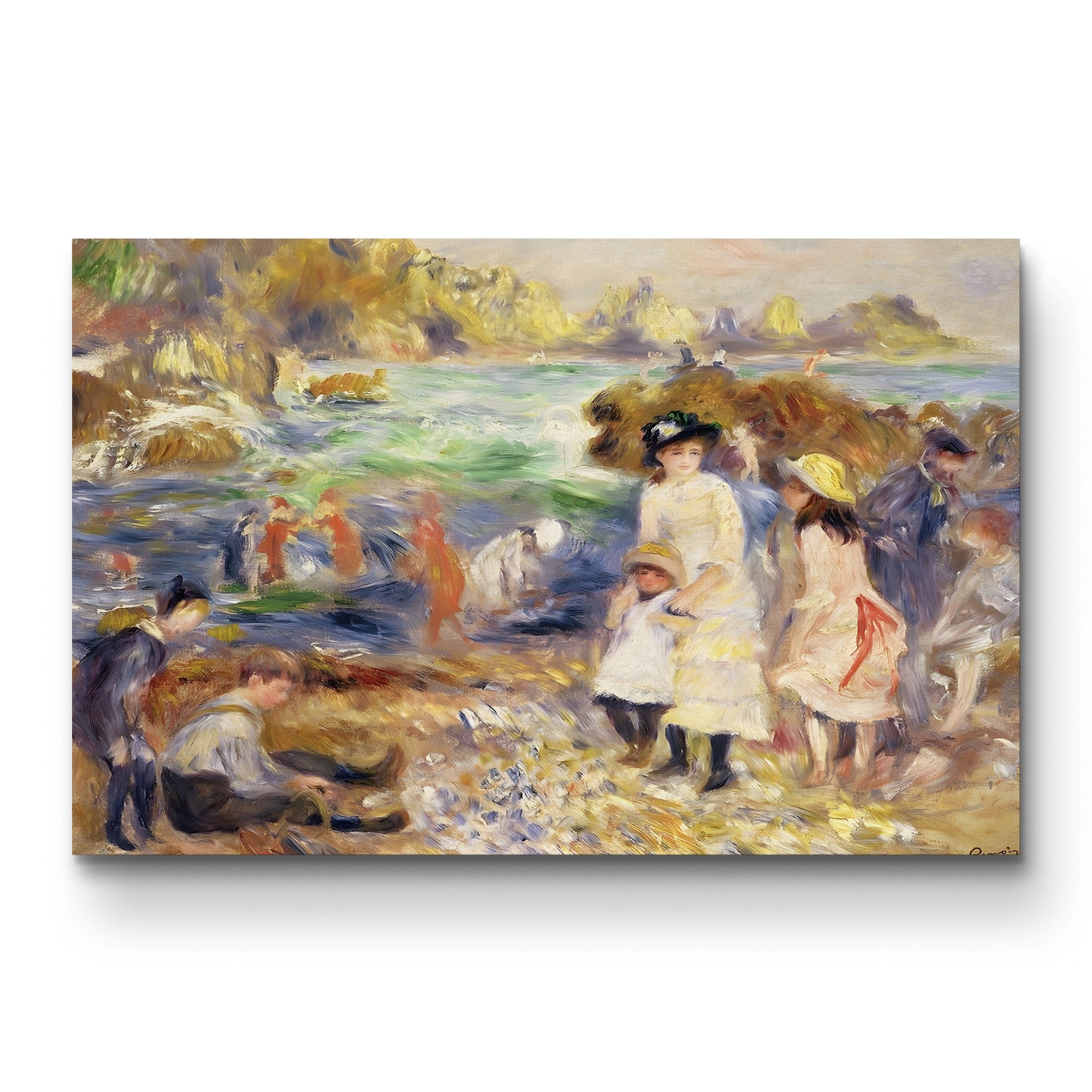 Beach Scene, Guernsey (Enfants au Bord de la Mer à Guernesey), 1883 – Pierre-Auguste Renoir Wall Art | Impressionist Coastal Canvas Print