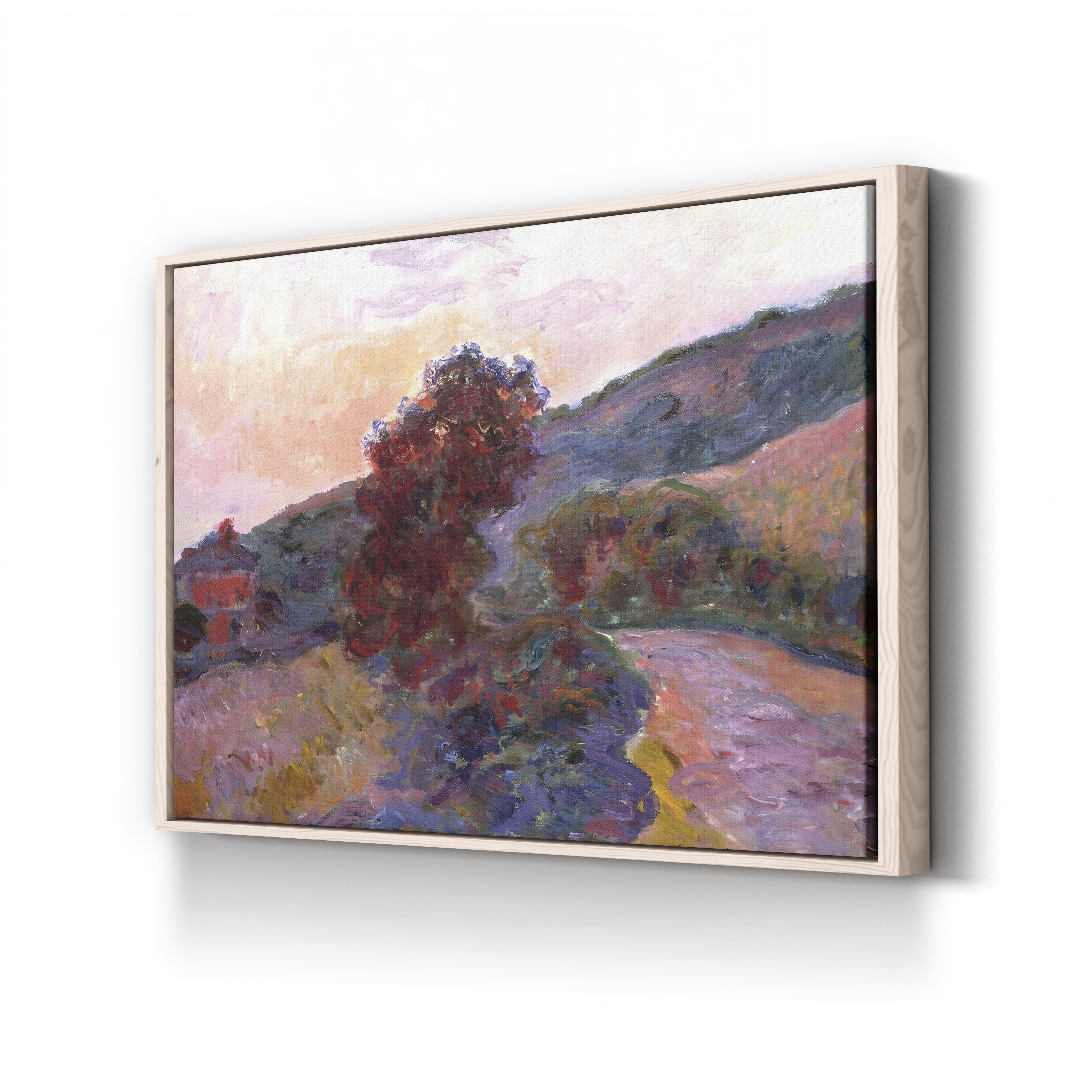 Coucher de Soleil à Giverny, 1886 – Claude Monet Wall Art | Impressionist Sunset Landscape Canvas Print