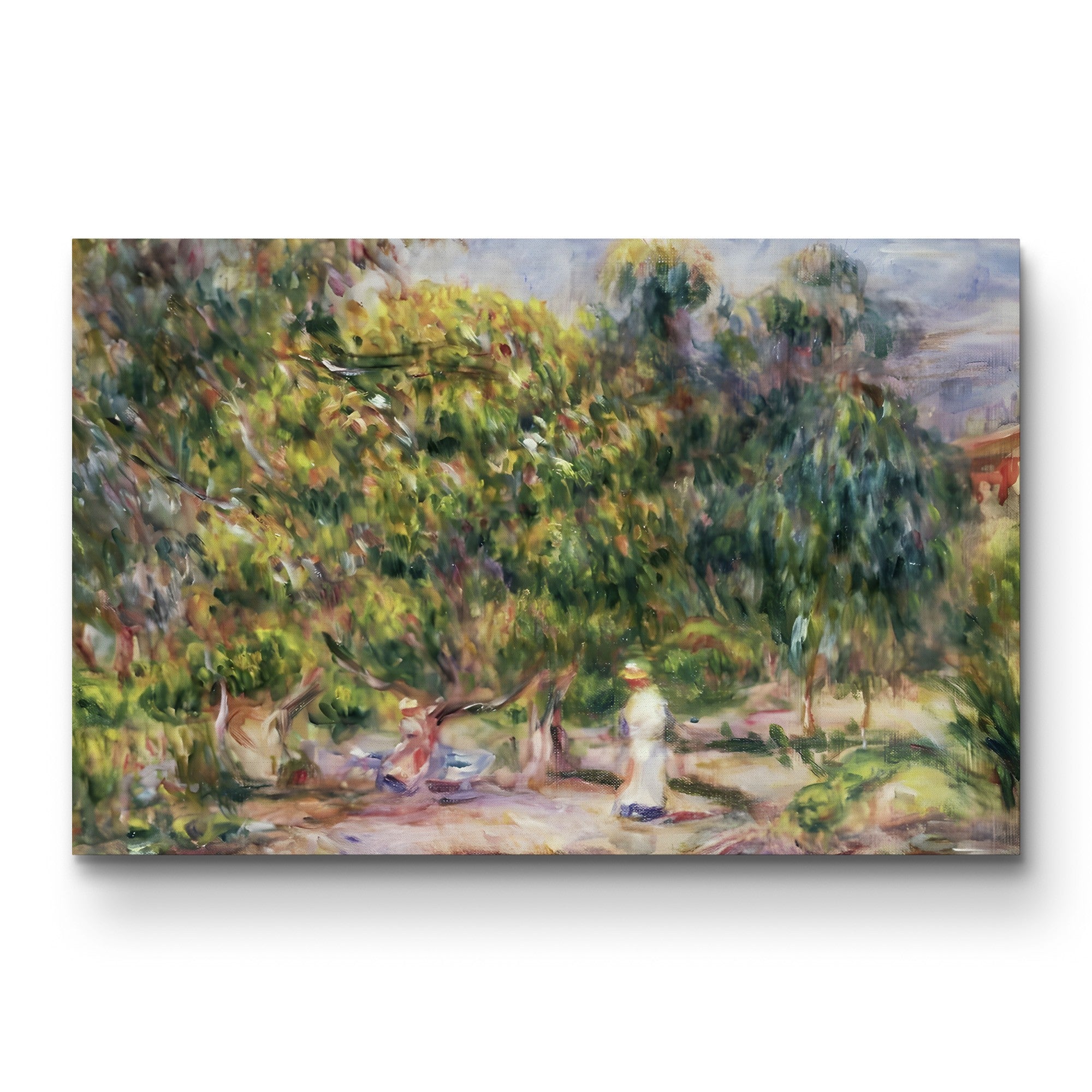 The Woman in White in the Garden of Les Collettes, 1915 – Pierre-Auguste Renoir Wall Art | Impressionist Late Canvas Print