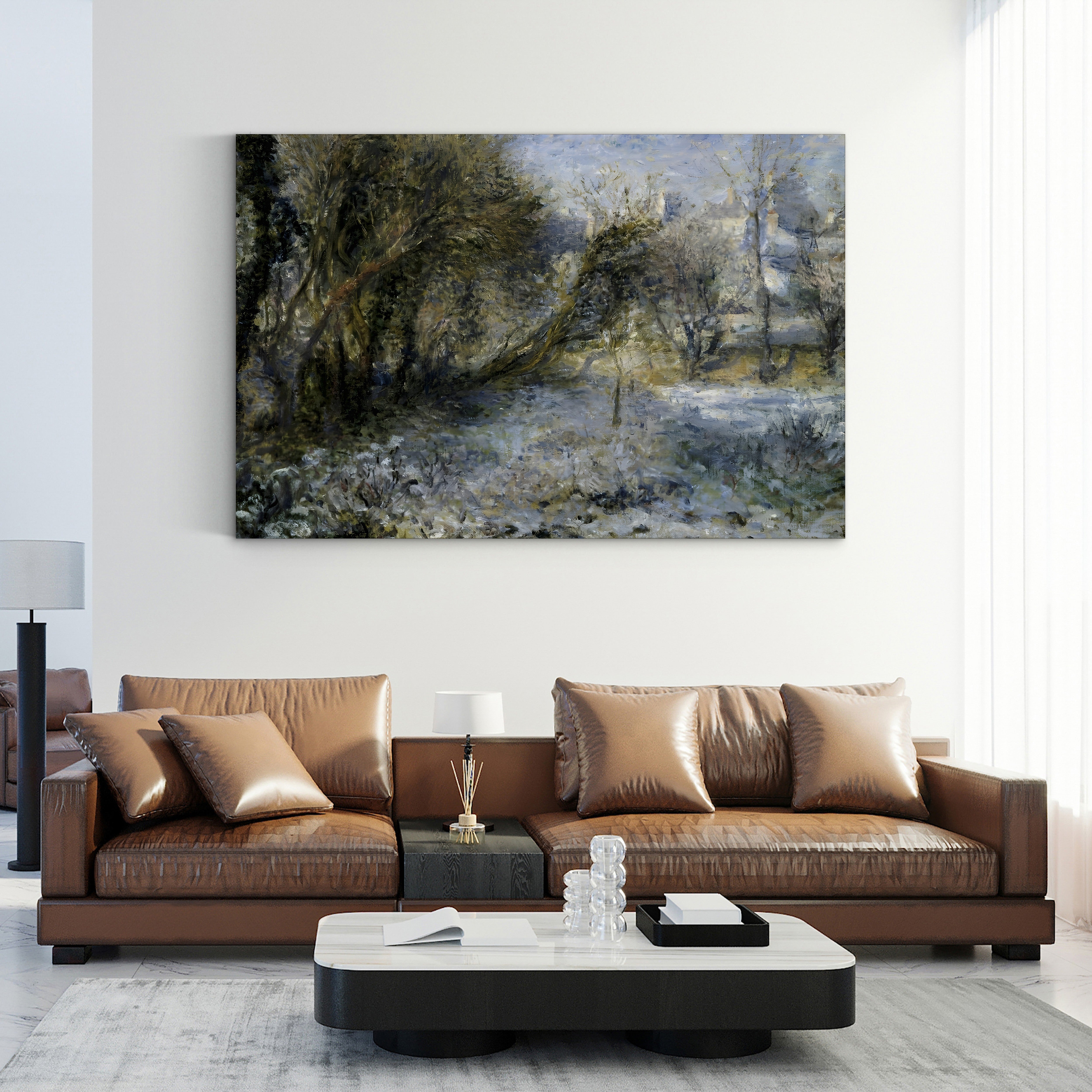 Snowy Landscape, c.1875 – Renoir Wall Art | Impressionist Winter Canvas Print