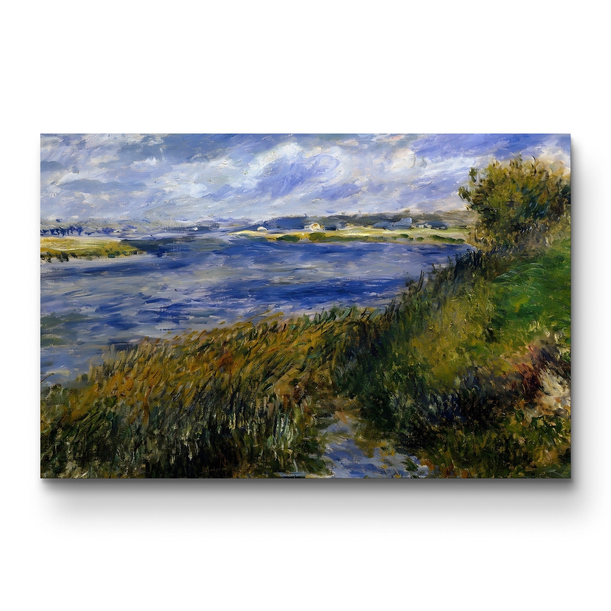 Banks of the Seine at Champrosay, 1876 – Pierre-Auguste Renoir Wall Art | Impressionist Landscape Canvas Print