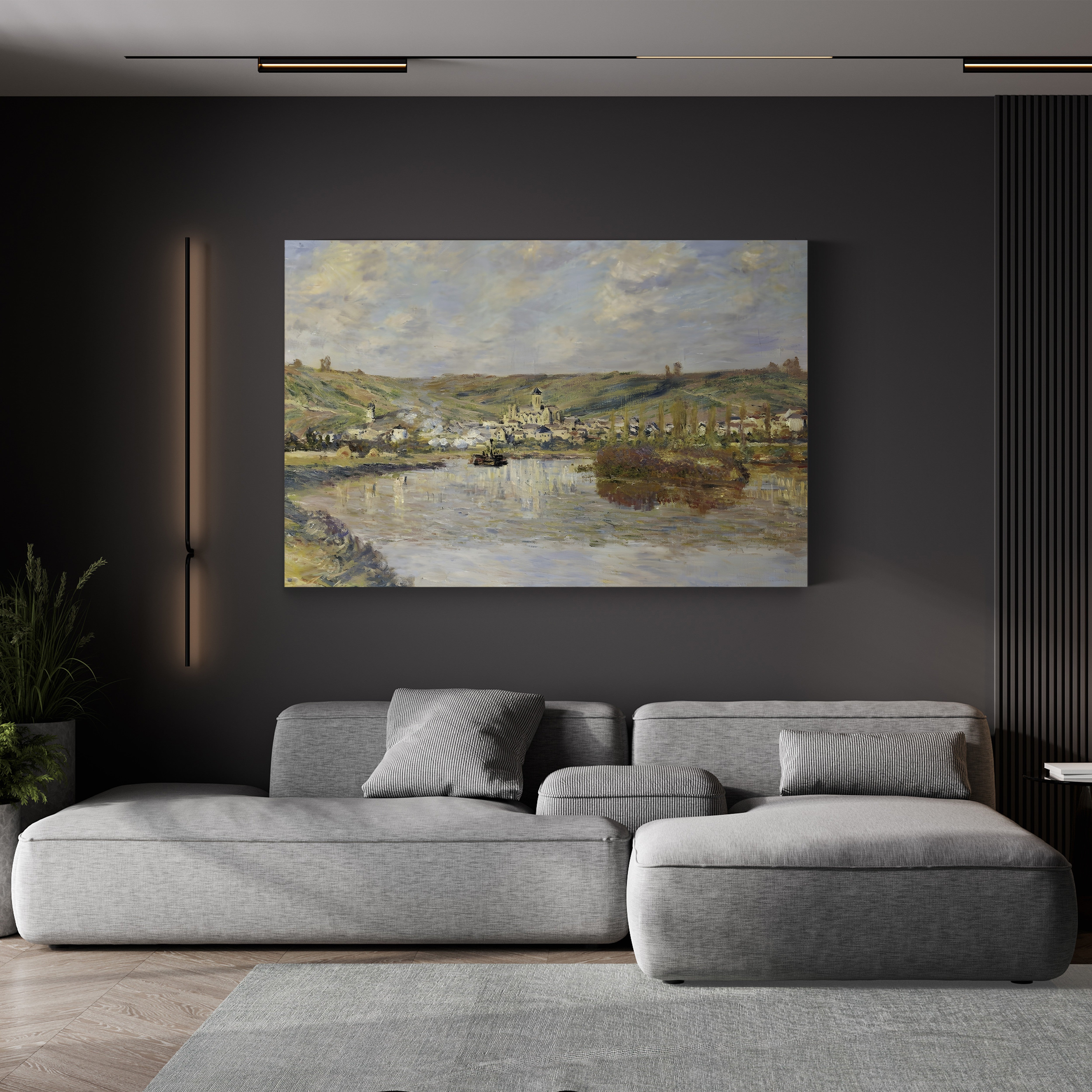 End of the Afternoon, Vétheuil – Claude Monet Wall Art | Impressionist Landscape Canvas Print