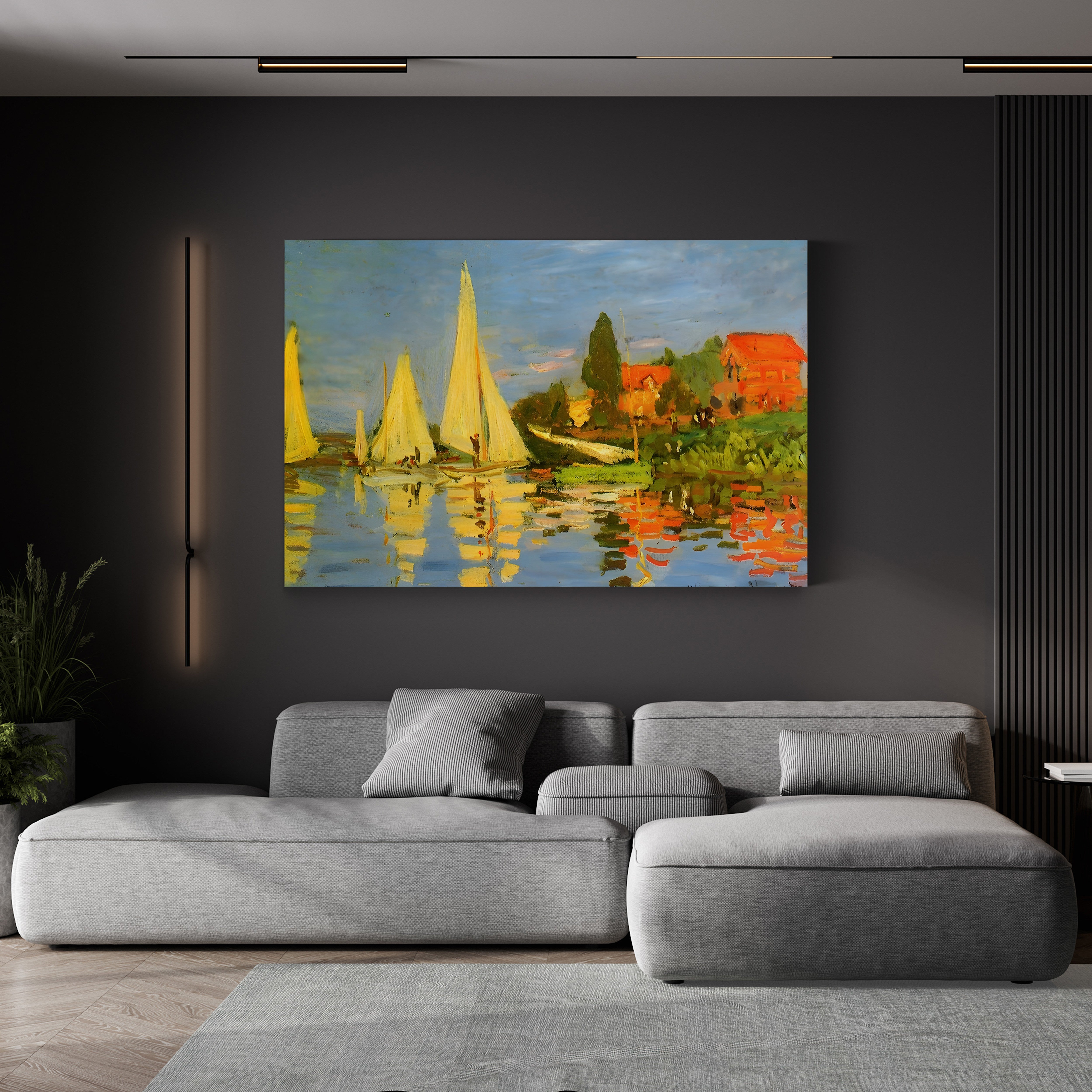 Yacht Race at Argenteuil – Claude Monet Wall Art | Impressionist Regatta Canvas Print