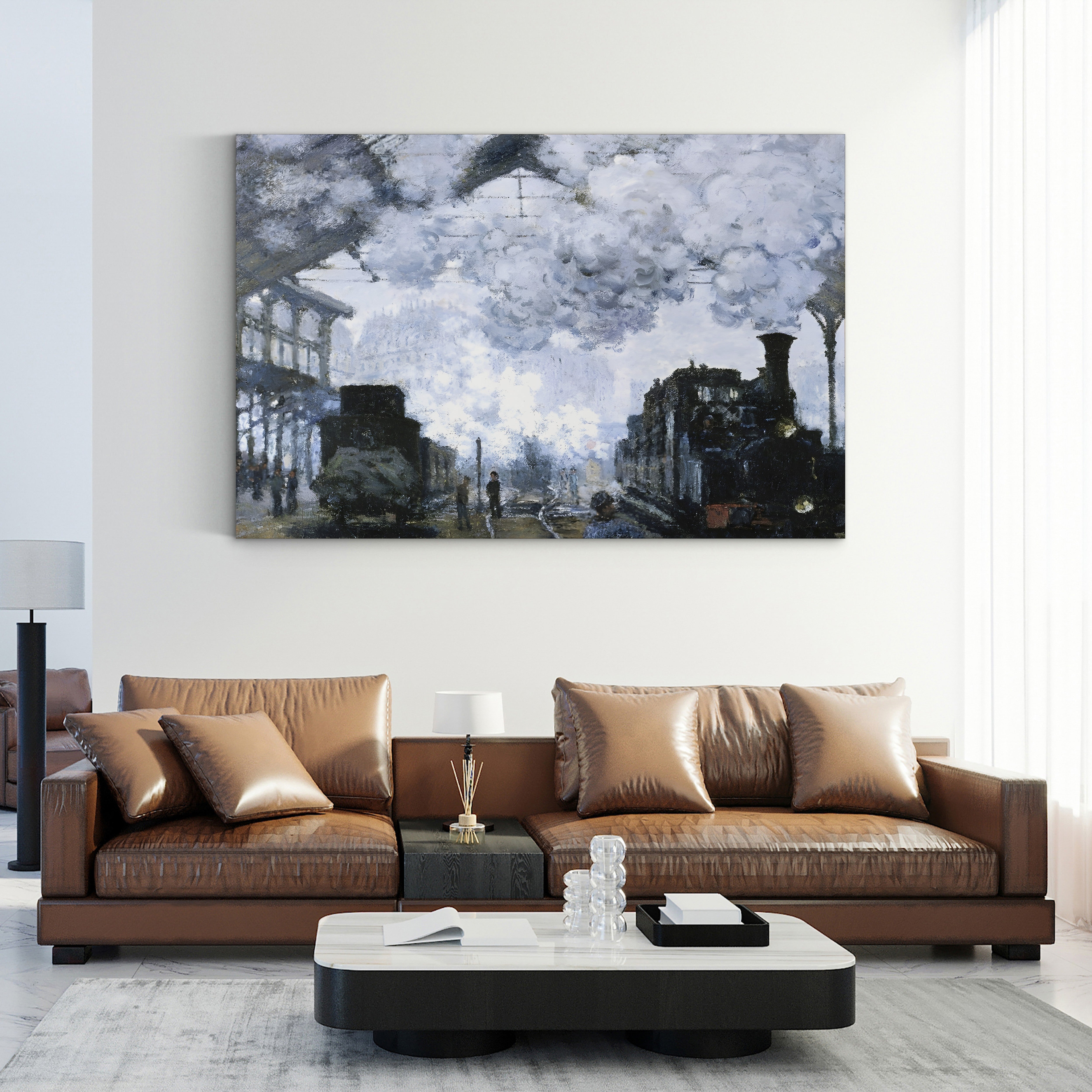 Gare Saint-Lazare – Claude Monet Wall Art | Iconic 1877 Impressionist Railway Canvas Print