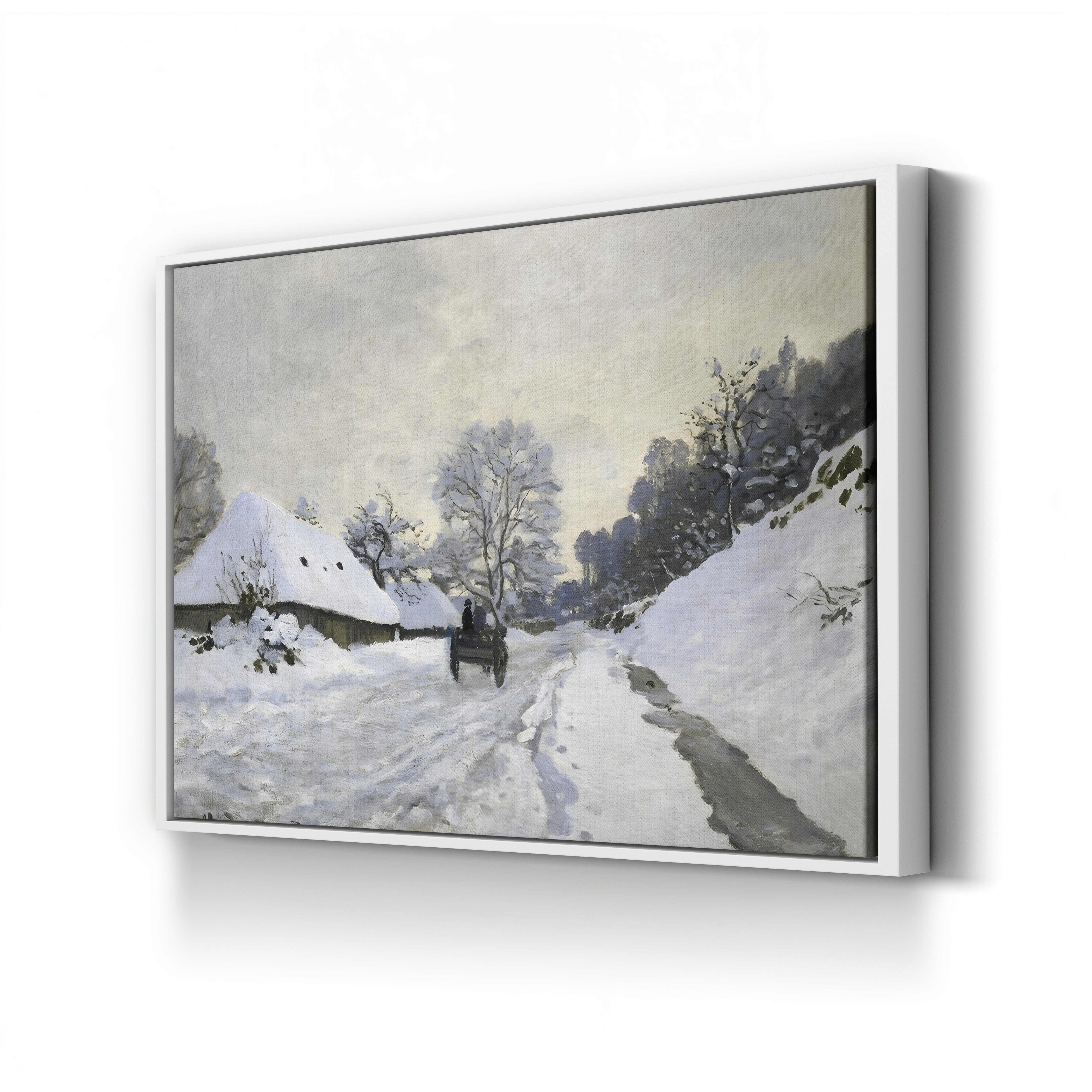 The Cart, Snow-Covered Road at Honfleur (La Charrette. Route sous la neige à Honfleur), 1867 by Claude Monet