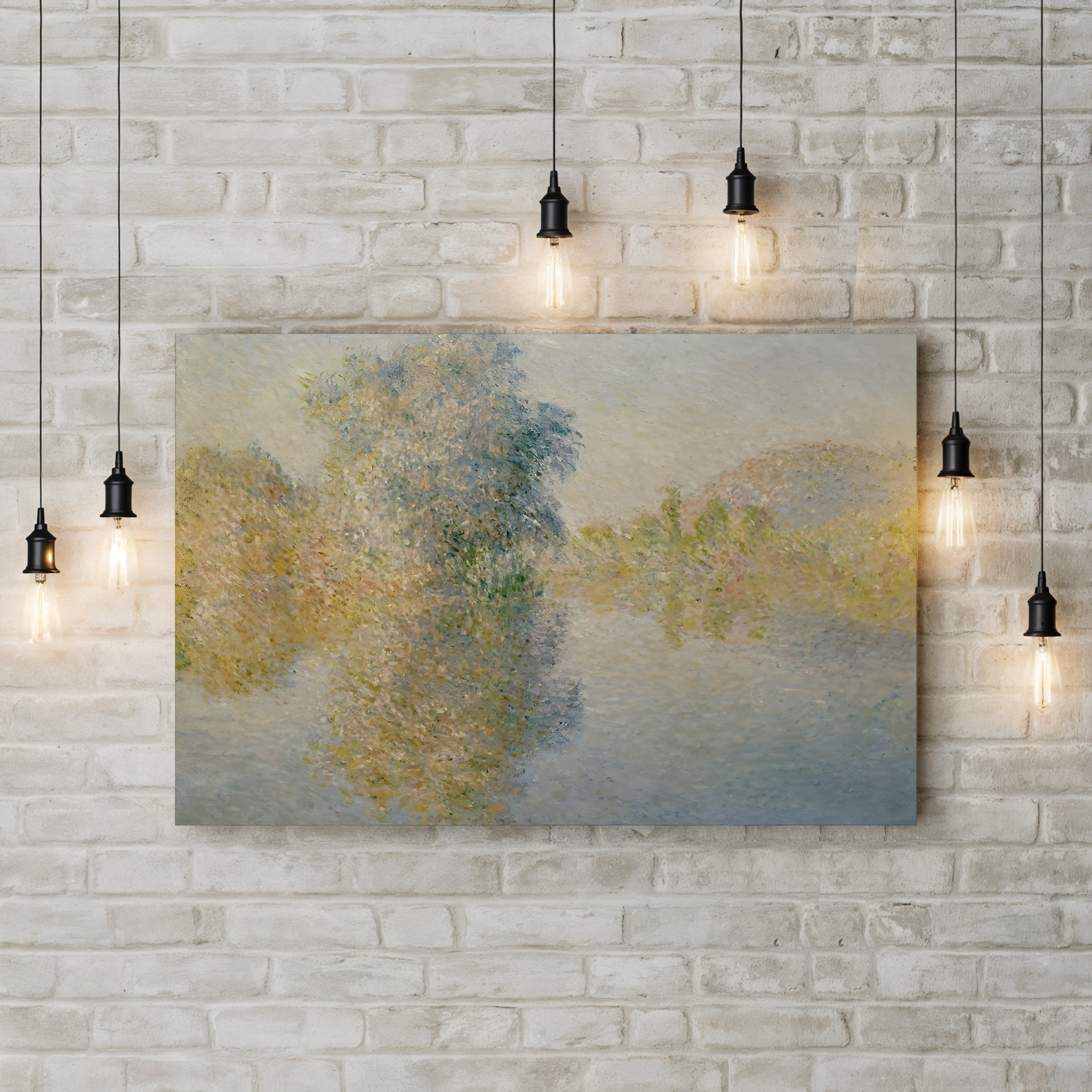 Early Morning on the Seine at Giverny, 1893 – Claude Monet Wall Art | Impressionist River Canvas Print