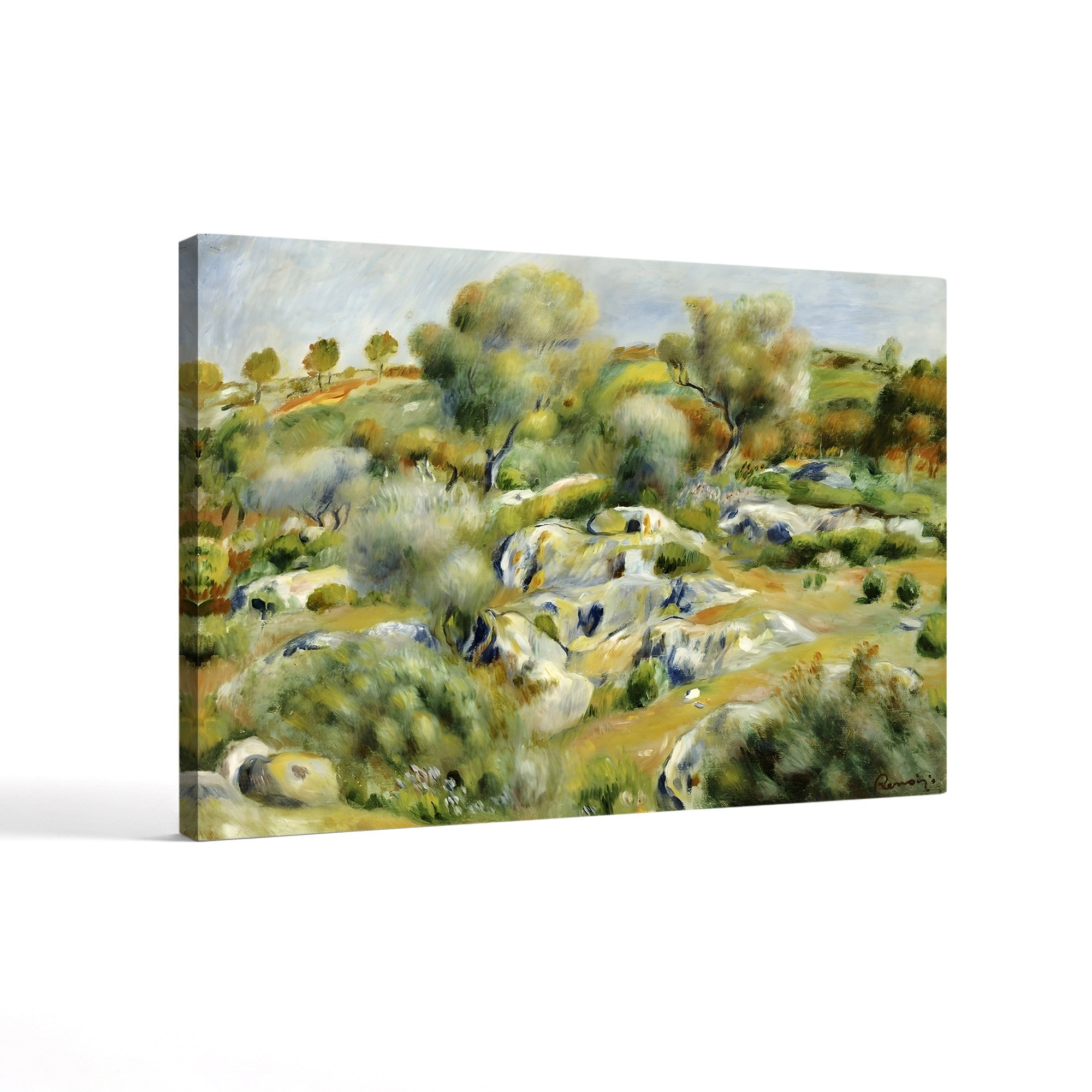 Brittany Landscape with Trees and Rocks – Pierre-Auguste Renoir Wall Art | Impressionist Landscape Canvas Print