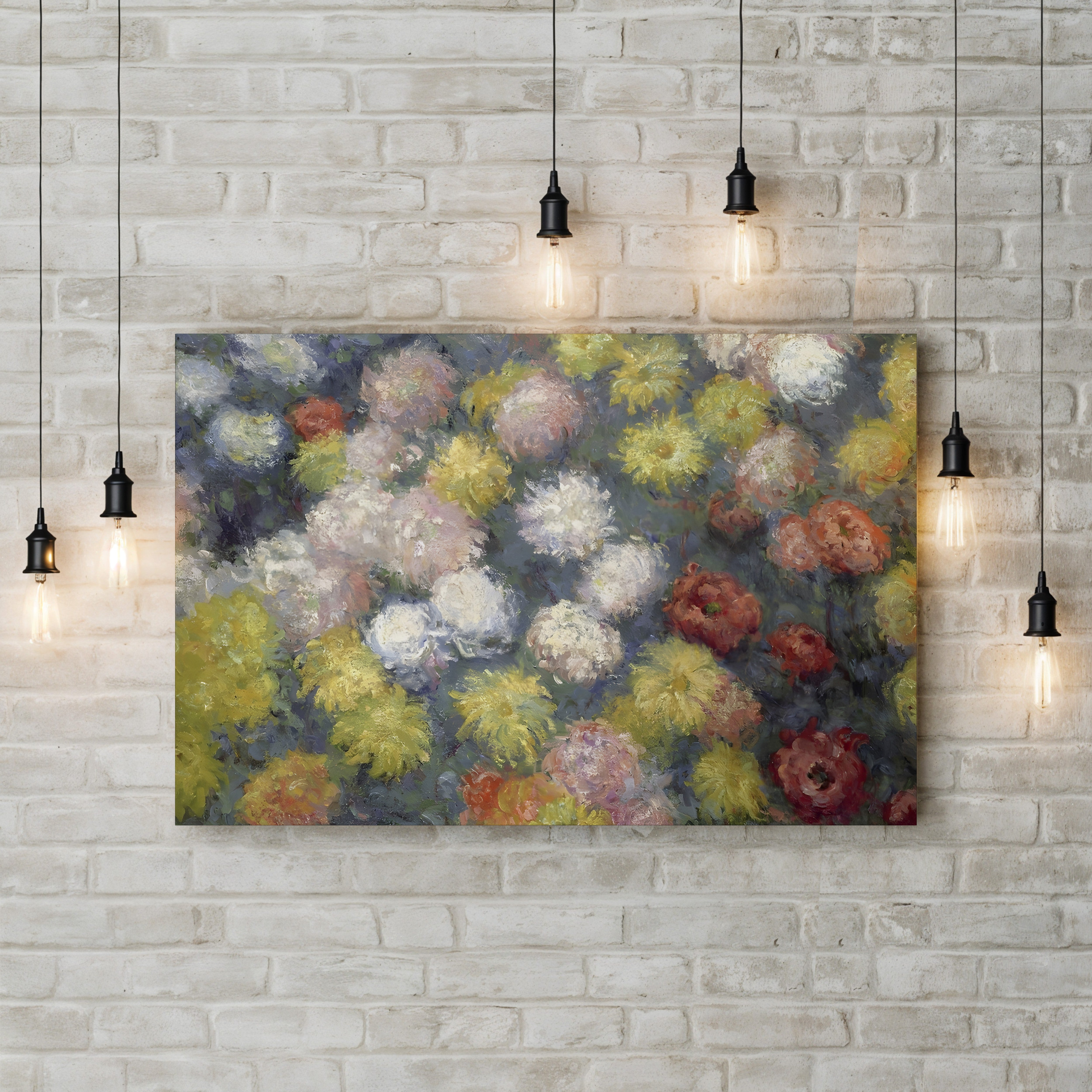 Chrysanthemums, 1897 – Claude Monet Wall Art | Late Impressionist Floral Still Life Canvas Print