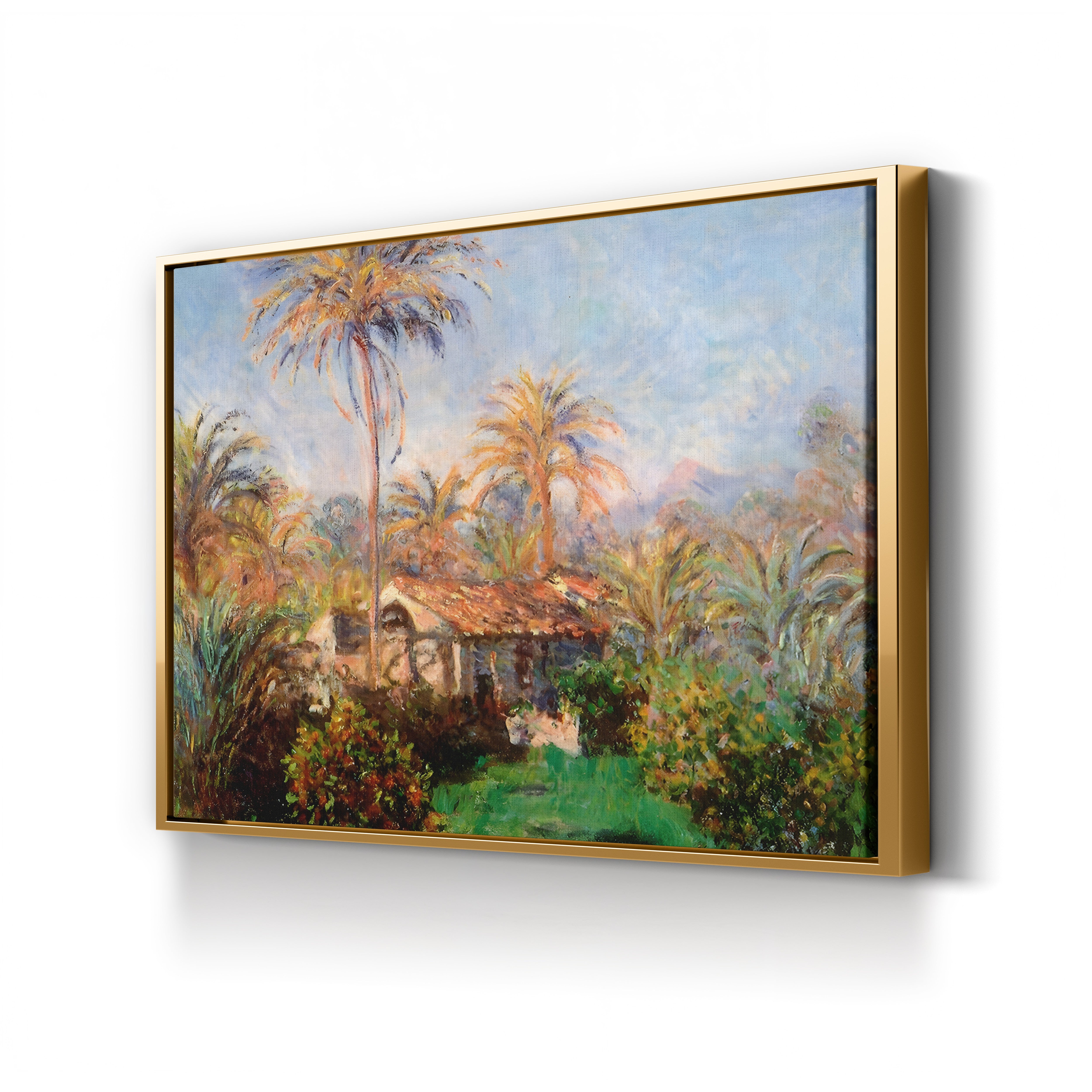 House Among the Palms – Claude Monet Wall Art | Impressionist Exotic Landscape Canvas Print
