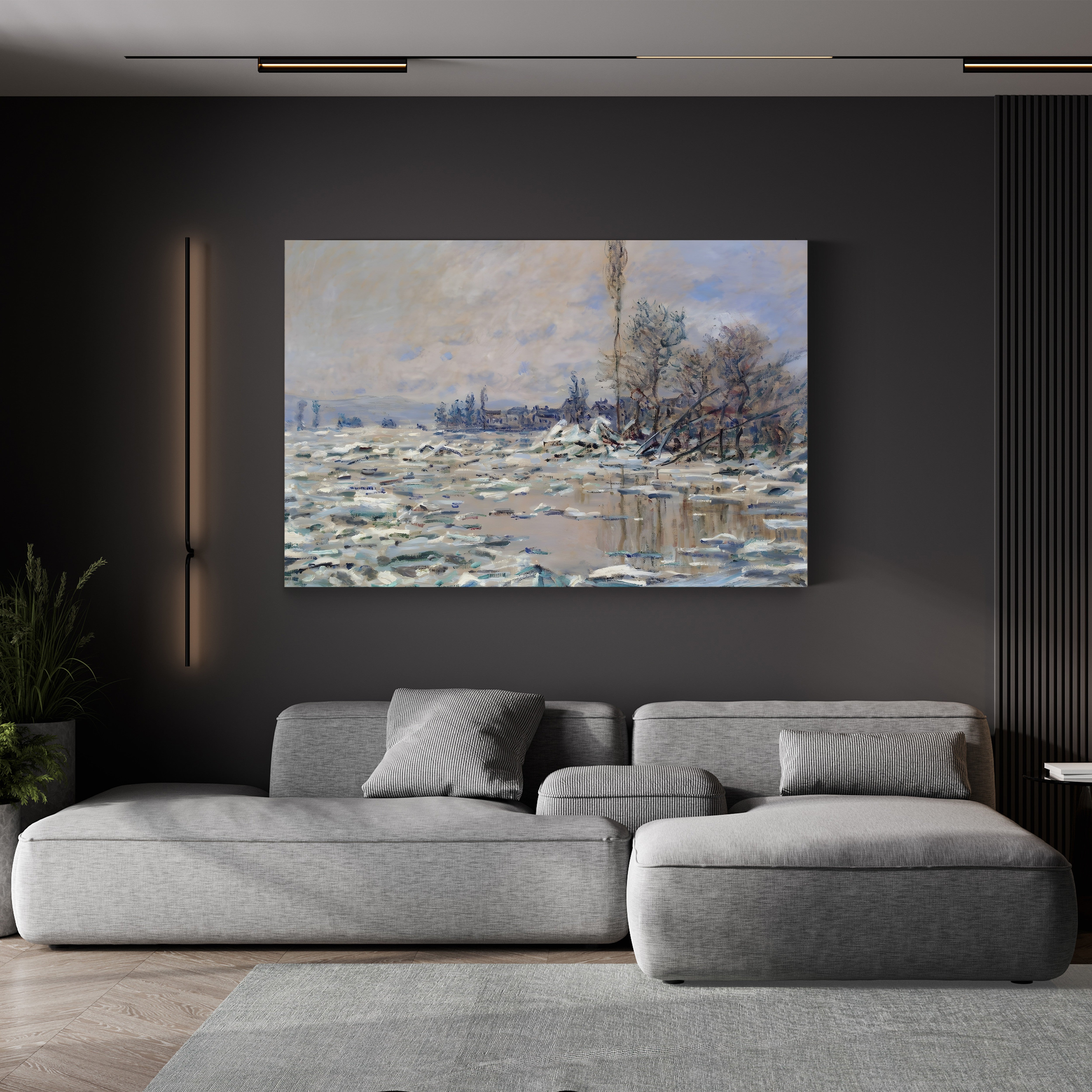 La Débâcle – Claude Monet Wall Art | Impressionist Ice Break River Canvas Print