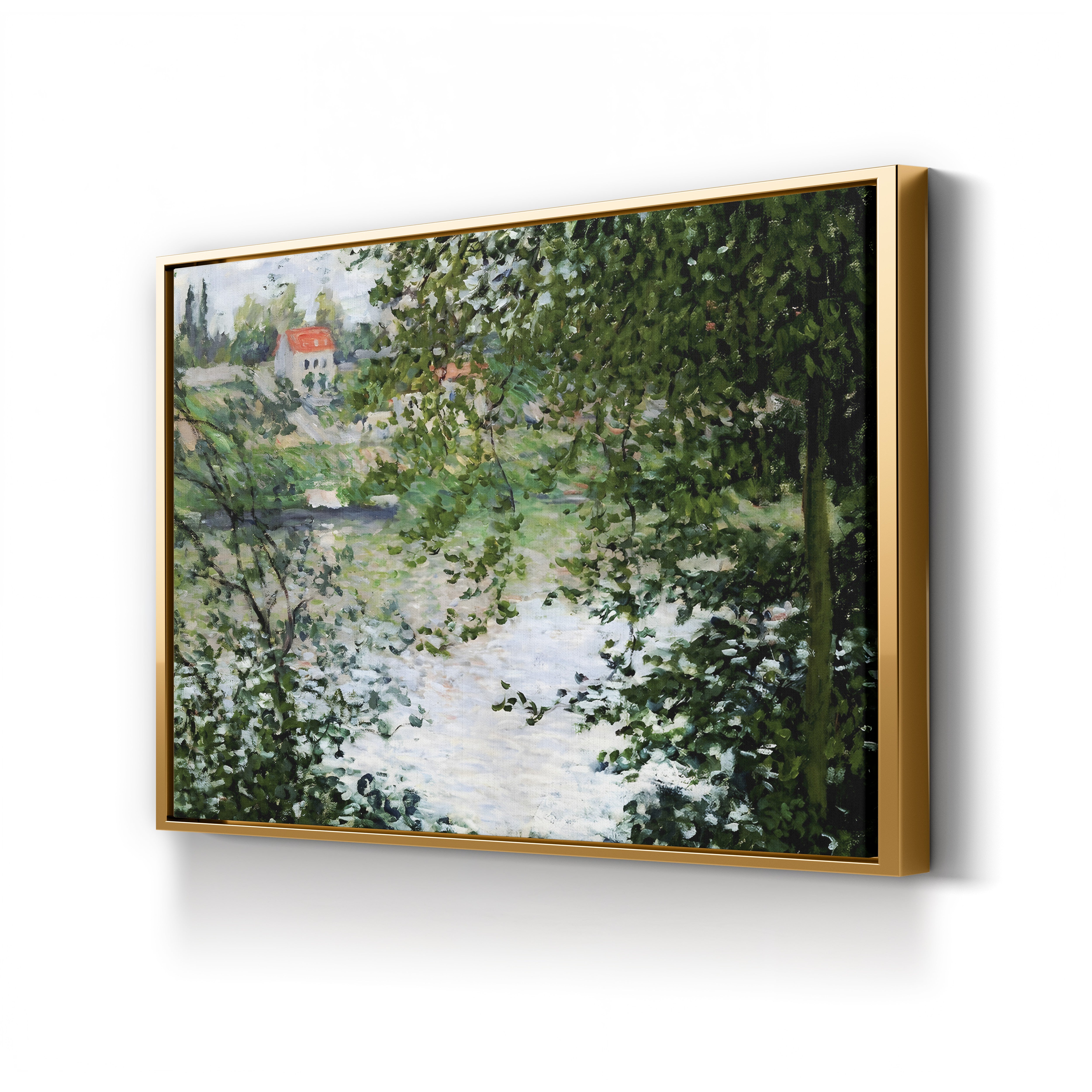 Île de La Grande Jatte Through the Trees, 1878 – Claude Monet Wall Art | Impressionist Seine Landscape Canvas Print