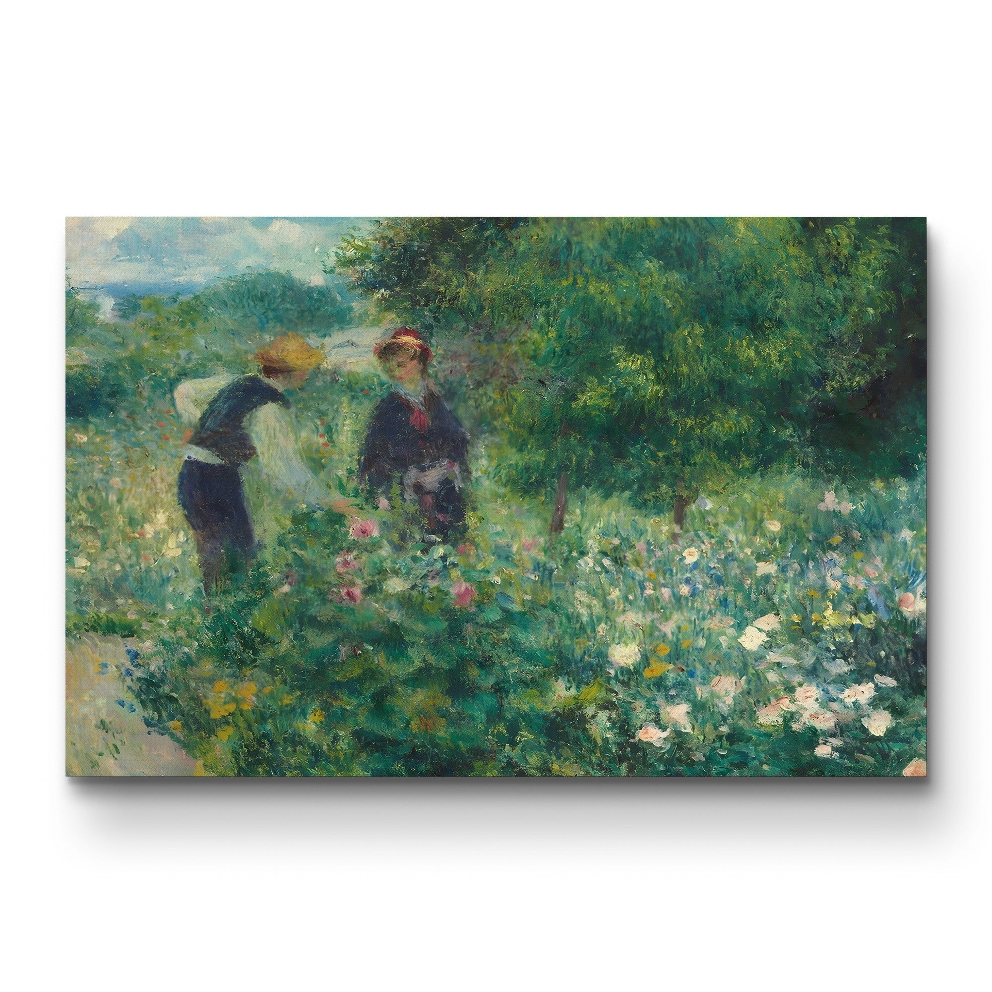 Picking Flowers, 1875 – Renoir Wall Art | Impressionist Pastoral Canvas