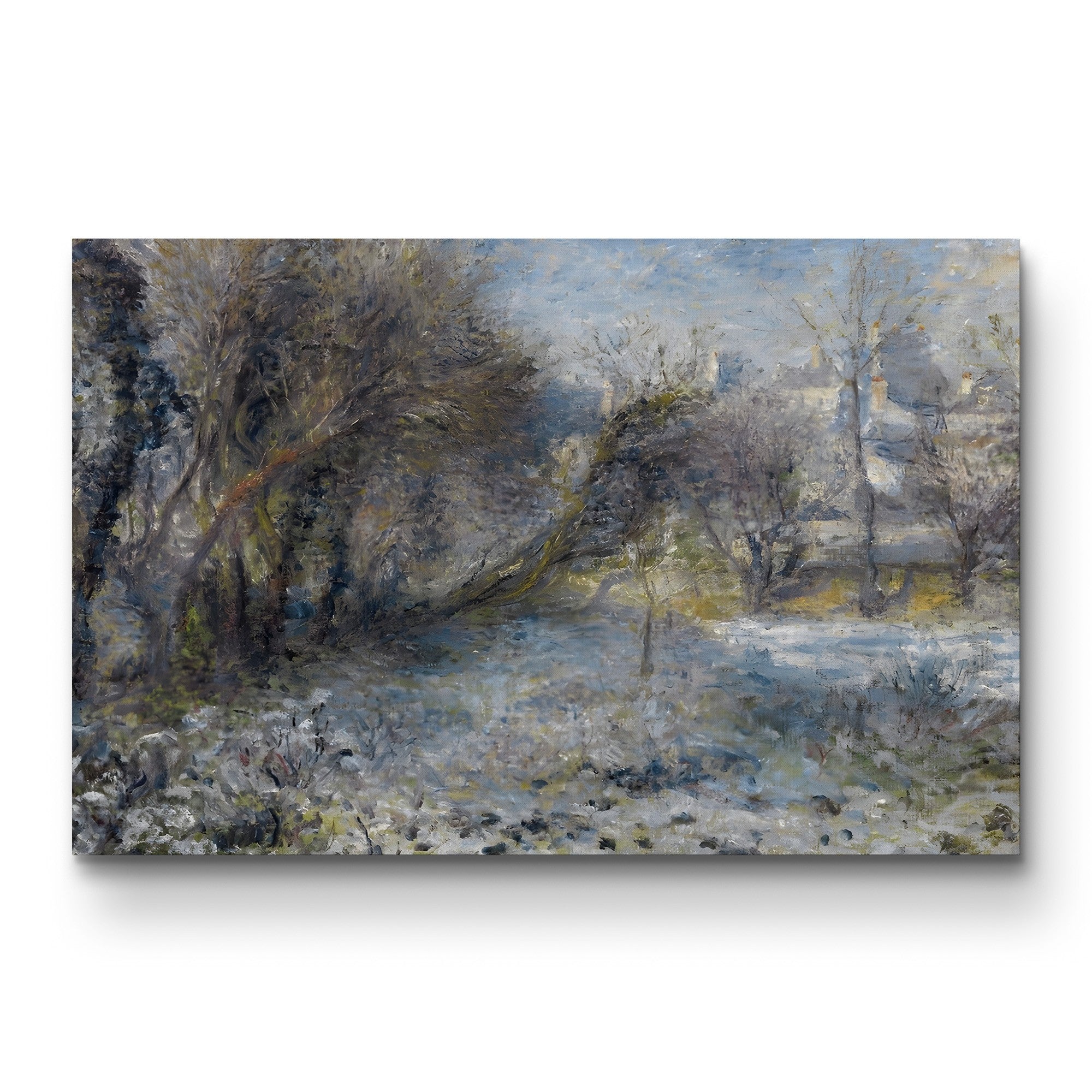 Snow-Covered Landscape, c.1870 – Renoir Wall Art | Impressionist Winter Canvas