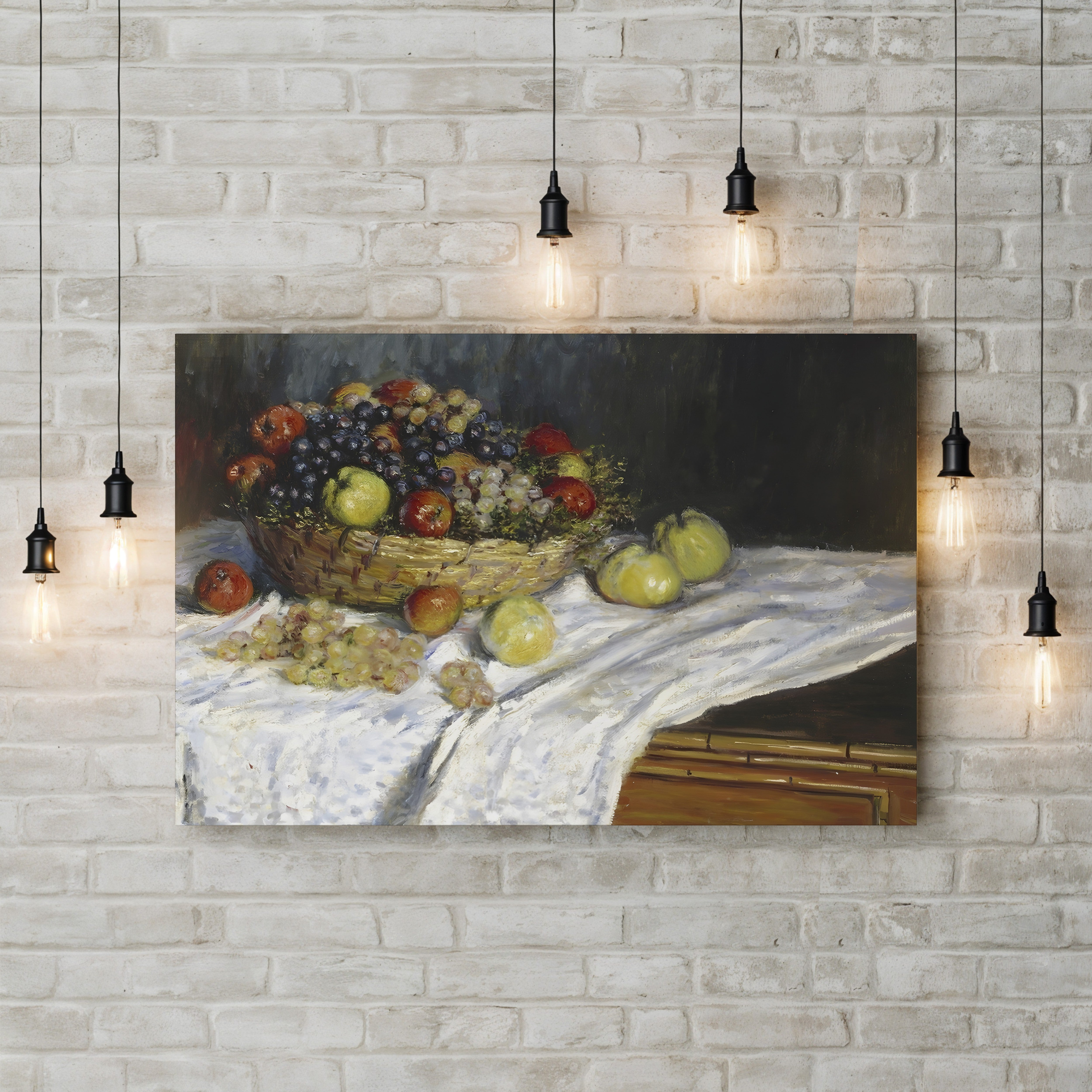 Apples and Grapes, 1879-80 – Claude Monet Wall Art | Impressionist Still Life Canvas Print