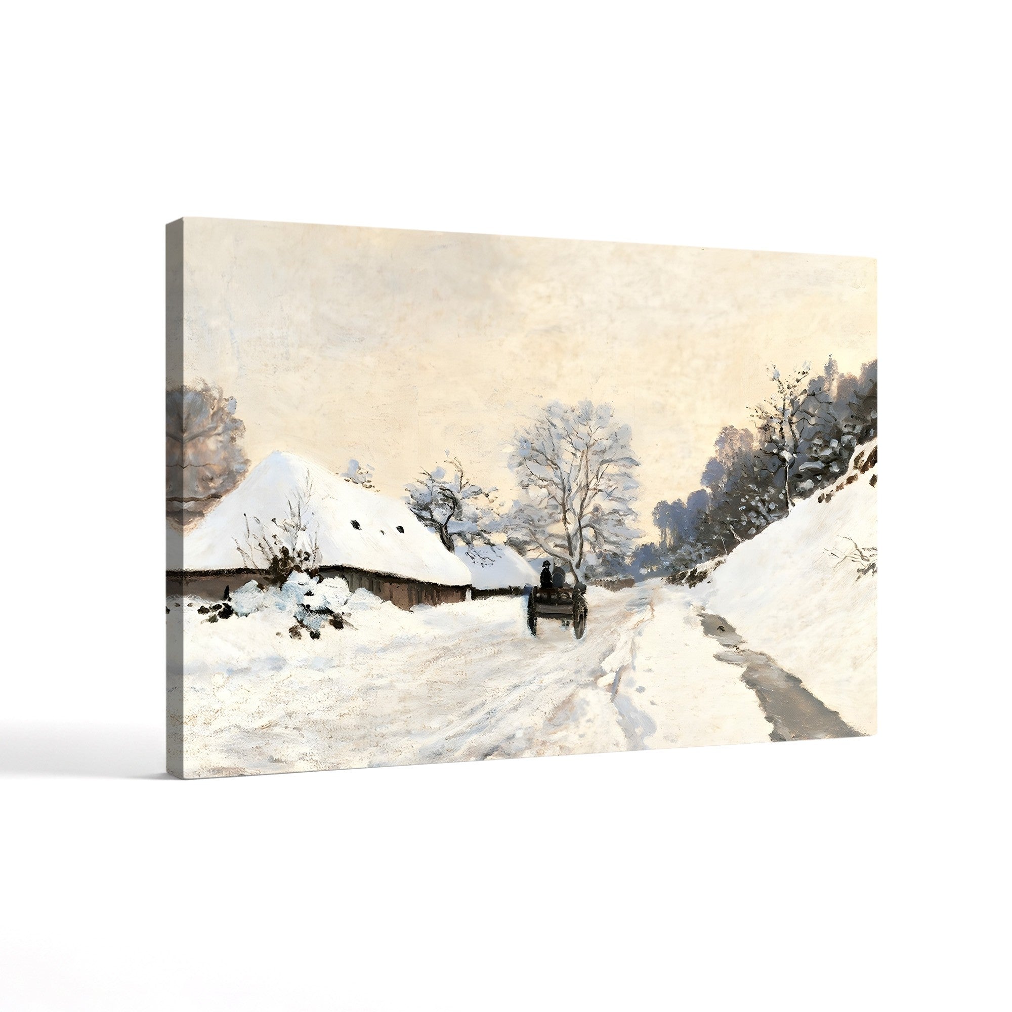 Cart Route in the Snow Near Honfleur, c. 1867 – Claude Monet Wall Art | Musée d'Orsay Early Impressionist Canvas Print
