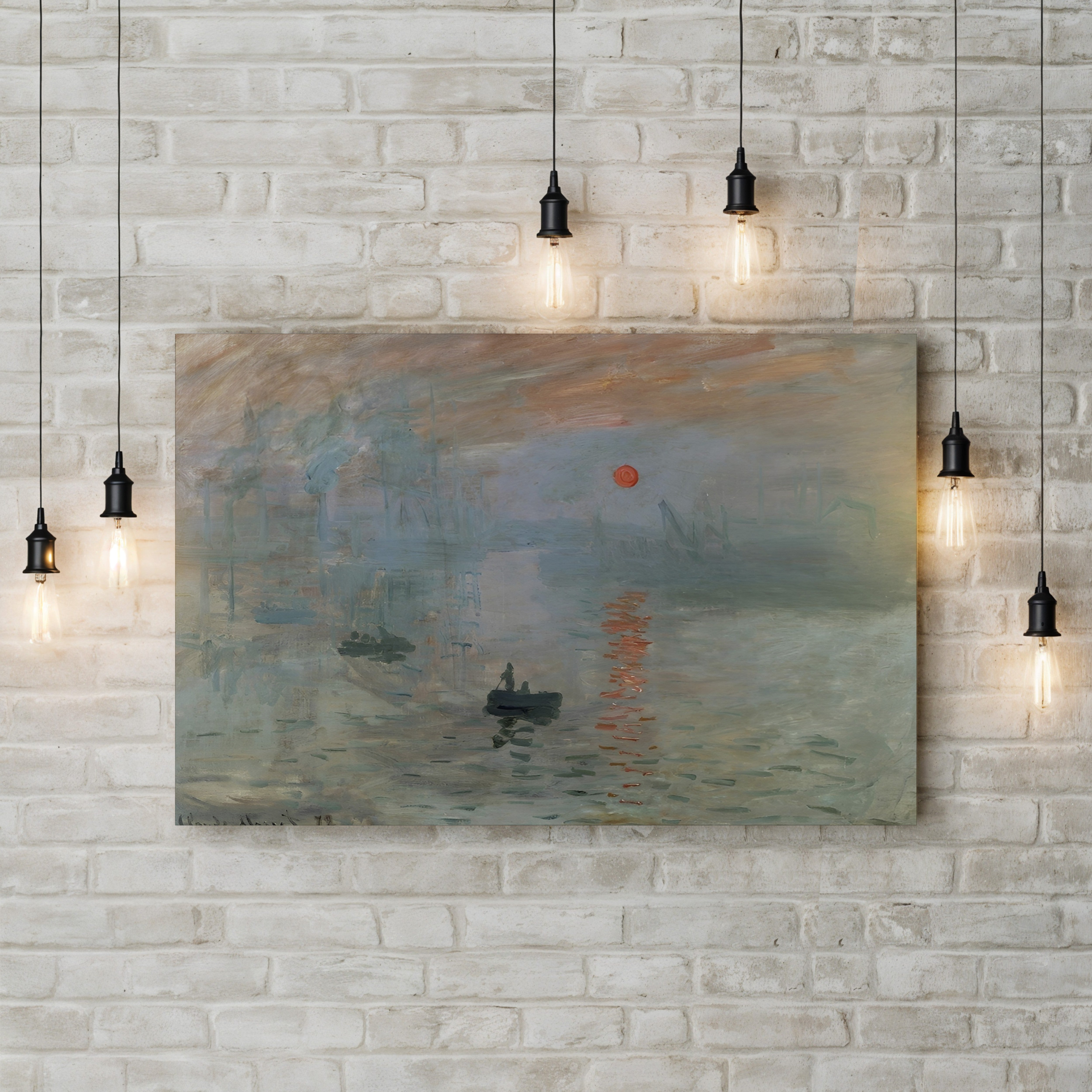 Impression, Sunrise, 1872 – Claude Monet Wall Art | Foundational Impressionist Harbour Canvas Print