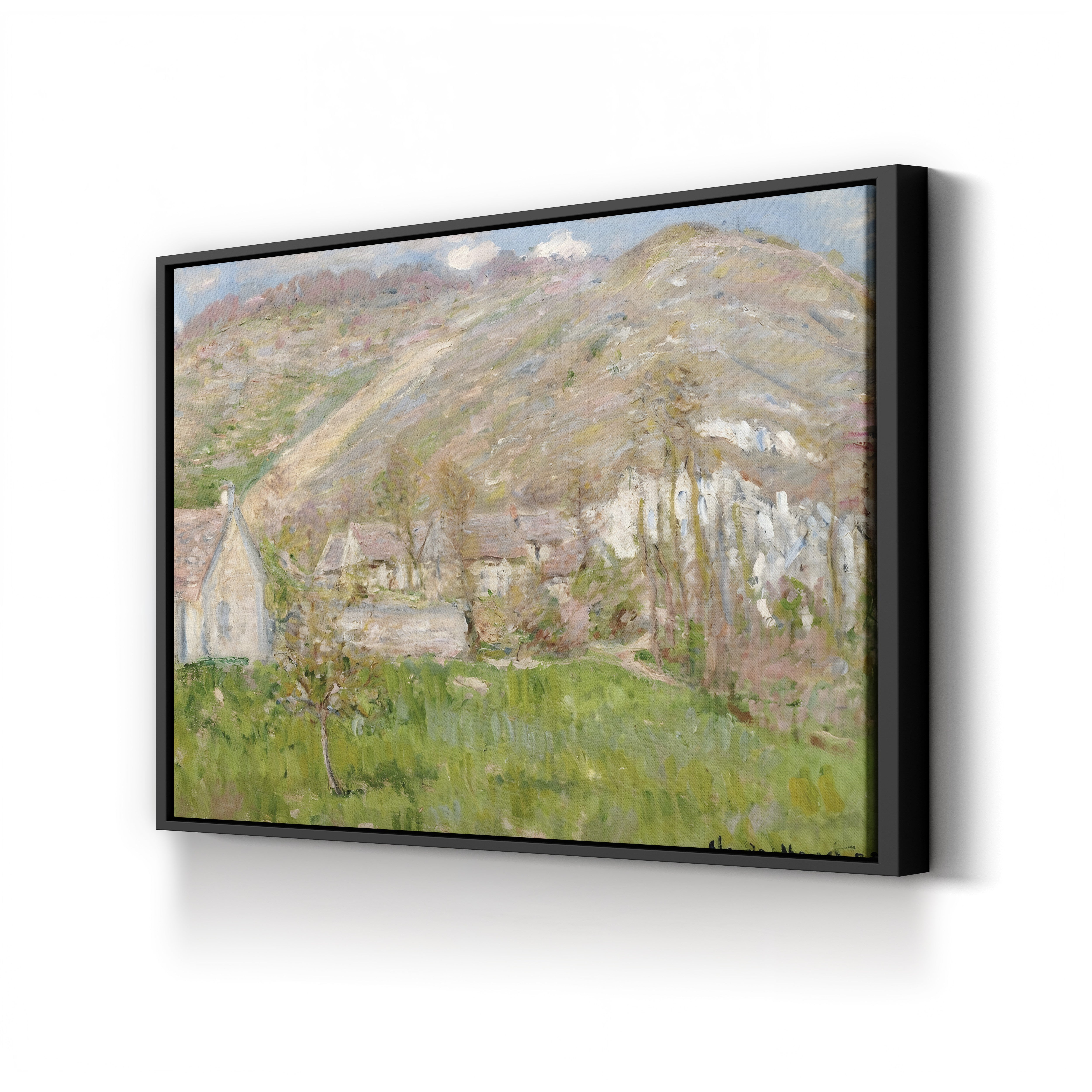 Hamlet on the Cliffs near Giverny, 1883 – Claude Monet Wall Art | Impressionist Landscape Canvas Print