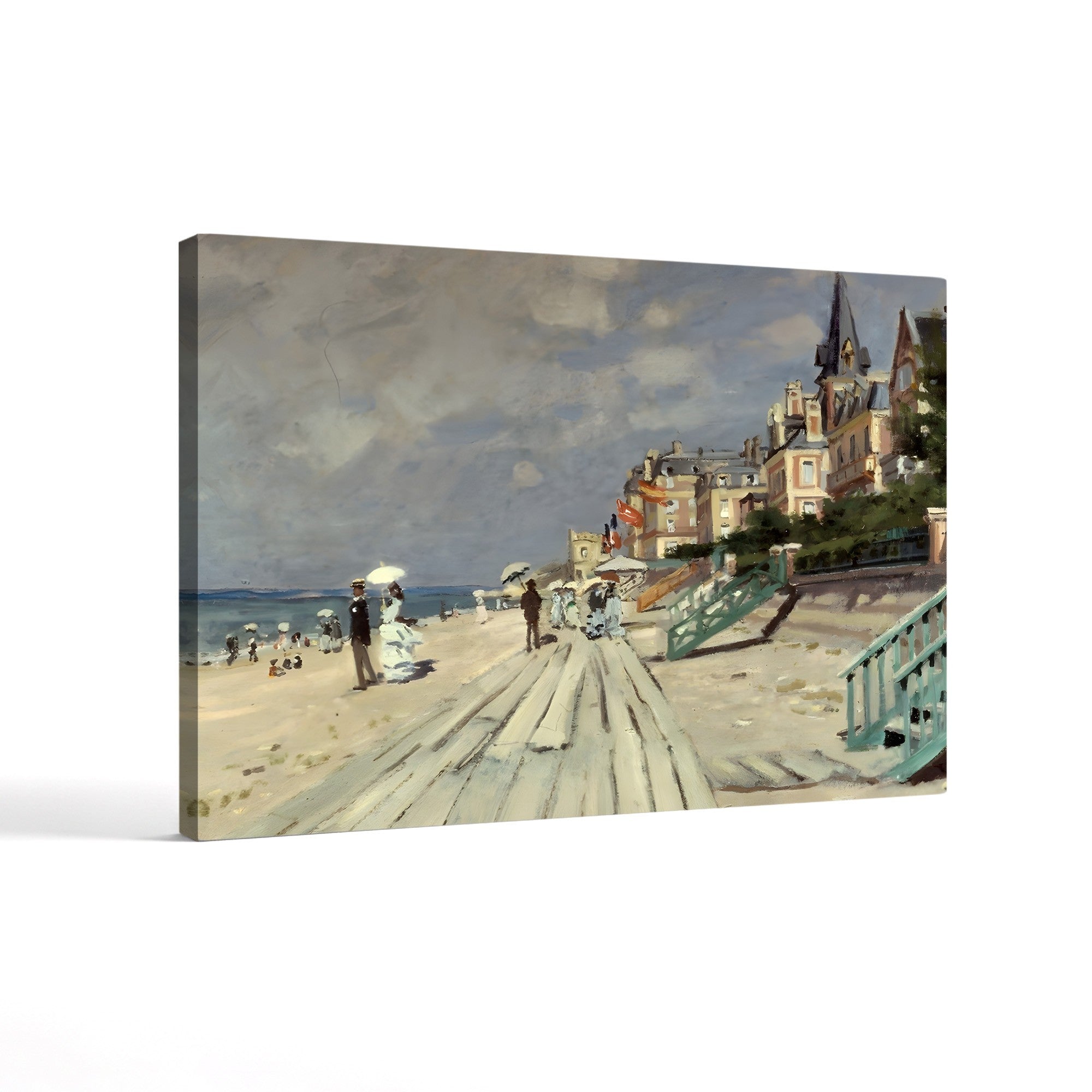 Beach at Trouville – Claude Monet Wall Art | Early Impressionist Norman Beach Canvas Print