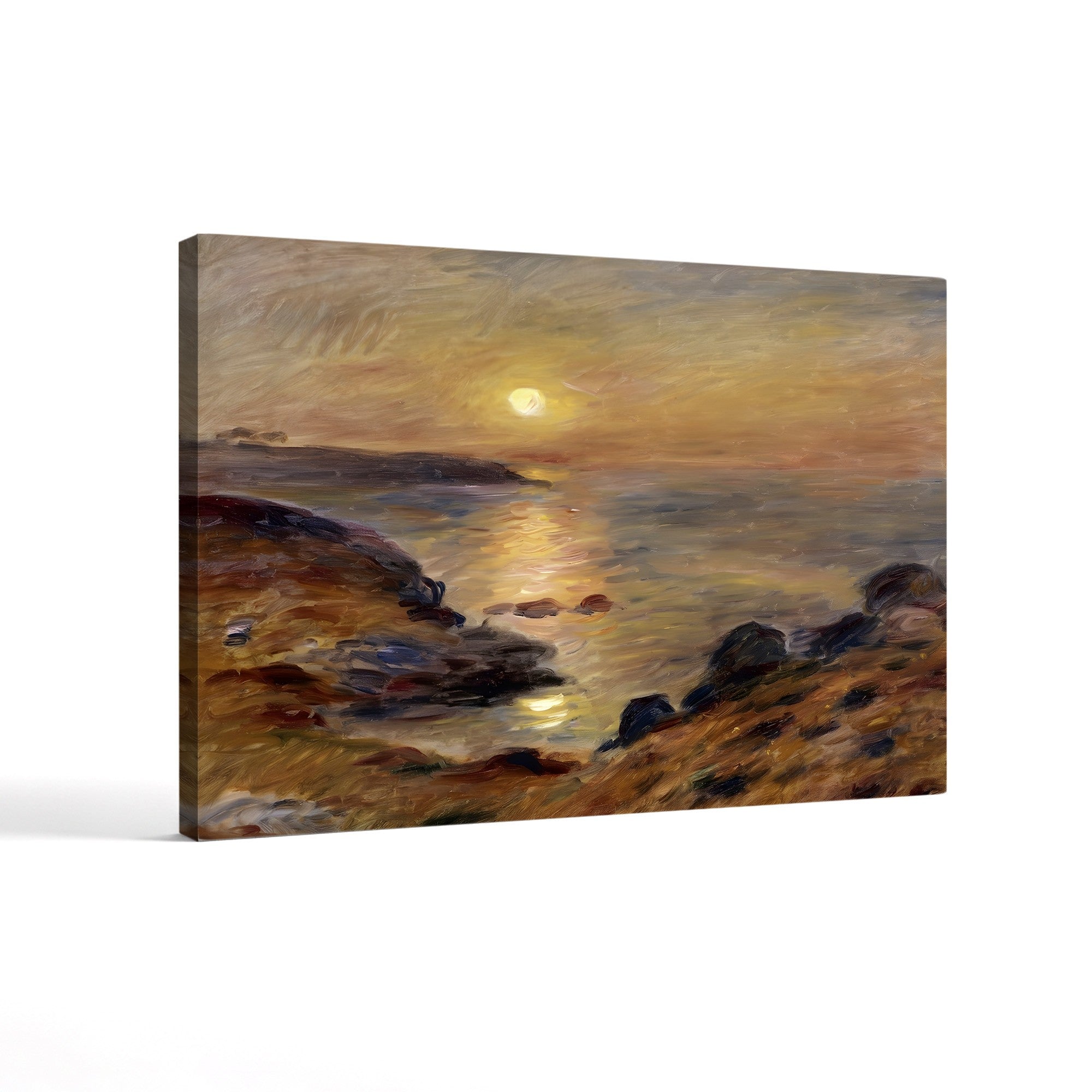 Setting Sun at Douarnenez, 1883 – Pierre-Auguste Renoir Wall Art | Impressionist Seascape Canvas Print