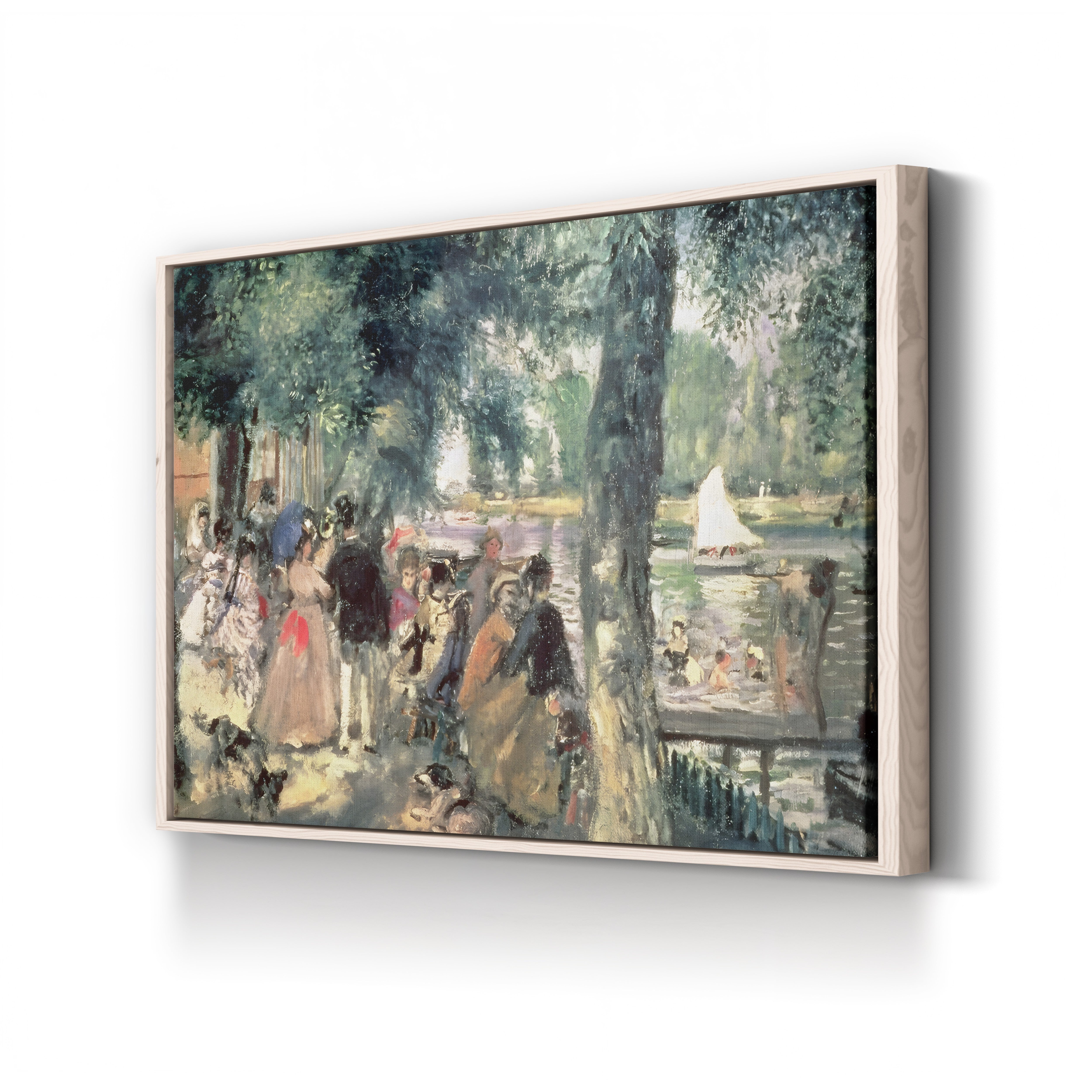 Bathing on the Seine / La Grenouillère, c. 1869 – Pierre-Auguste Renoir Wall Art | Impressionist River Canvas Print