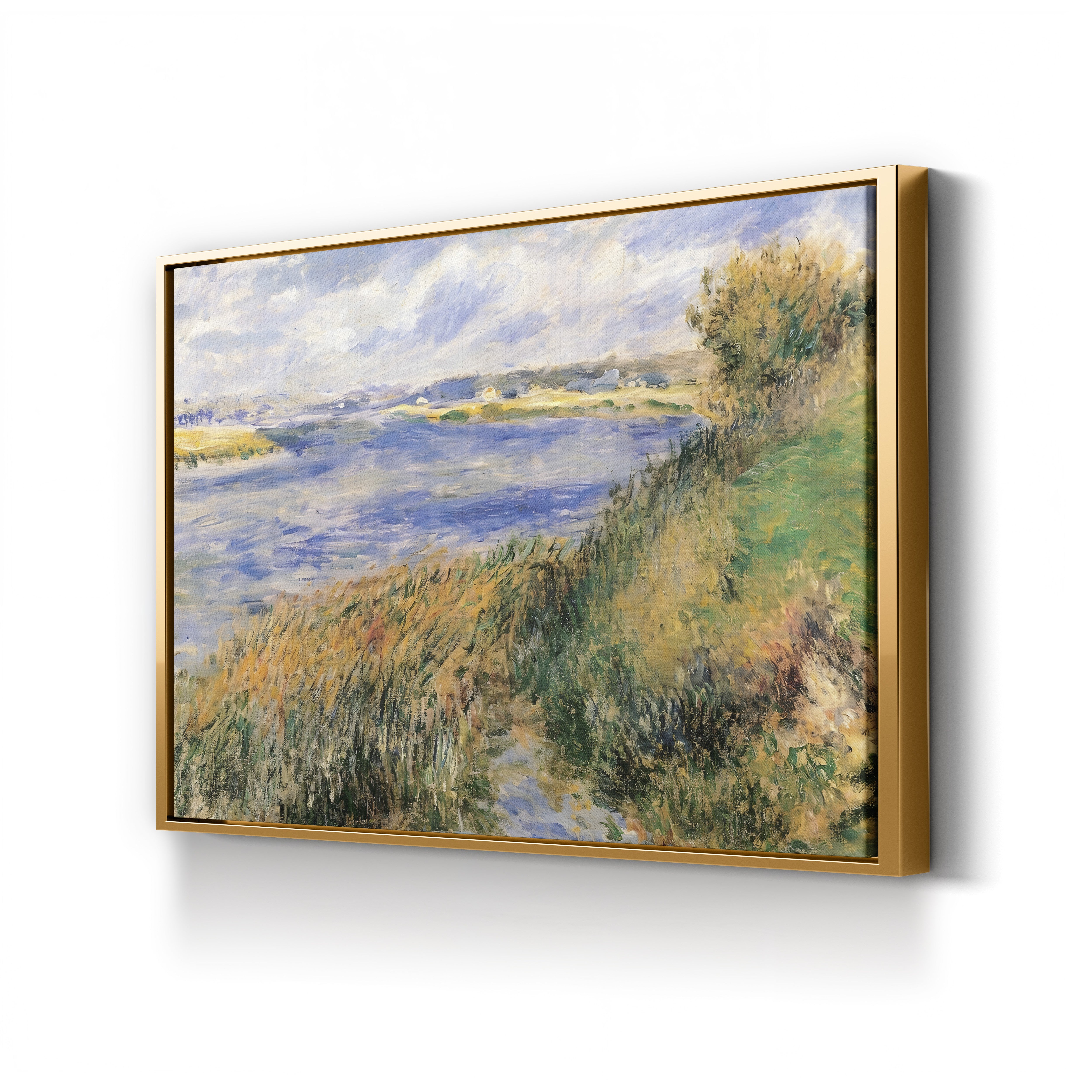 The Banks of the Seine at Champrosay, 1876 – Pierre-Auguste Renoir Wall Art | Impressionist River Canvas Print