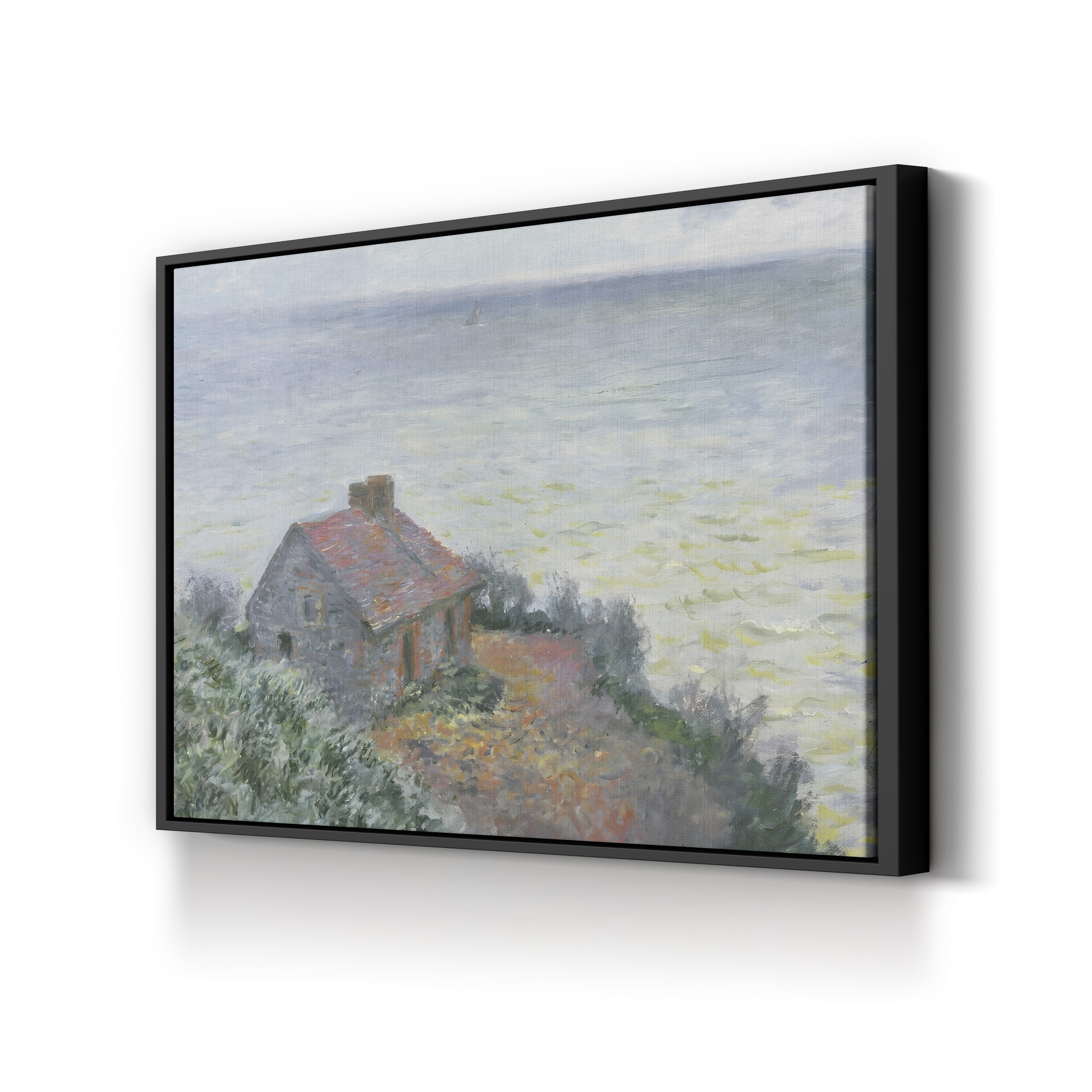 Customs Post at Dieppe, 1882 – Claude Monet Wall Art | Impressionist Normandy Clifftop Canvas Print