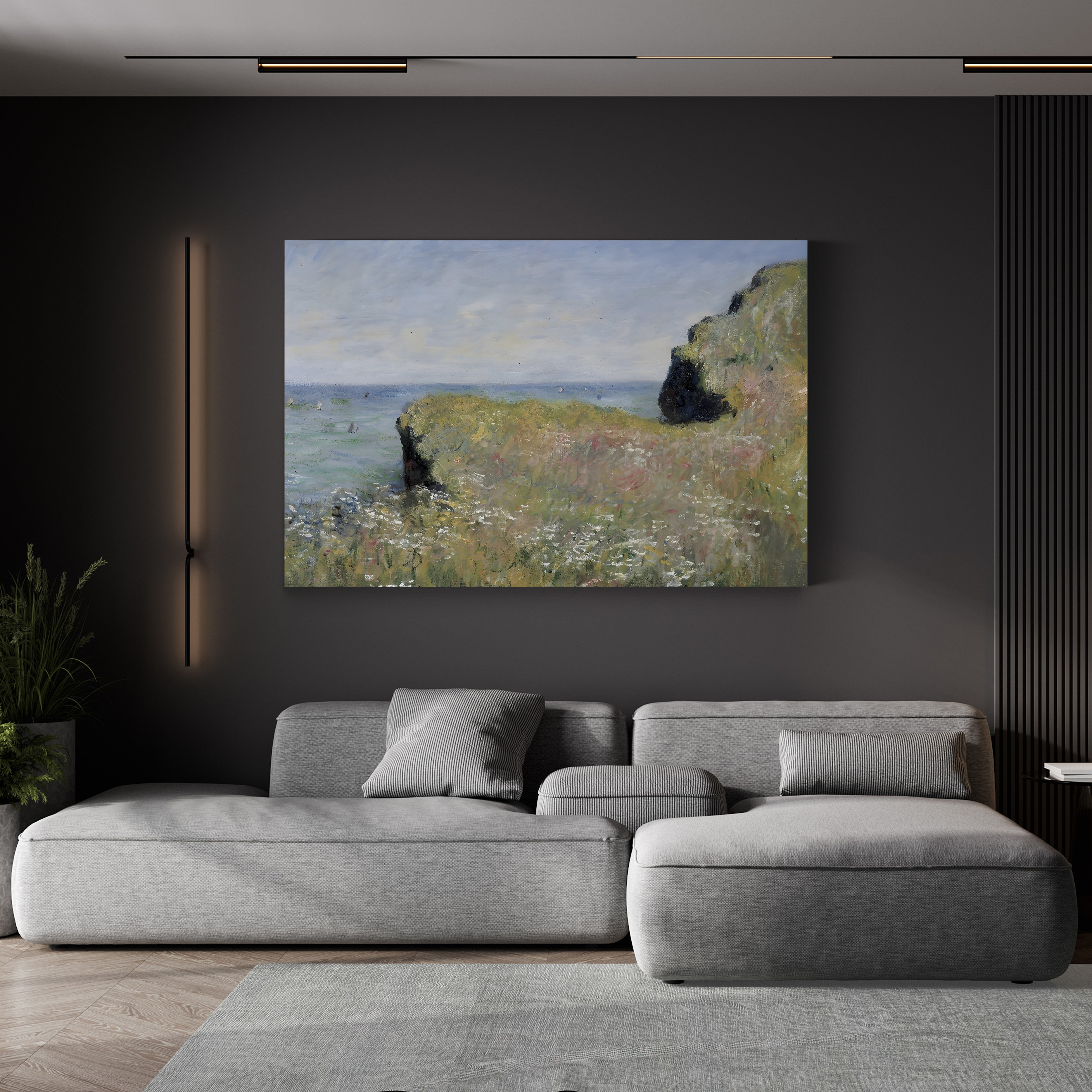 Edge of the Cliff, Pourville, 1882 – Claude Monet Wall Art | Impressionist Normandy Cliff Canvas Print