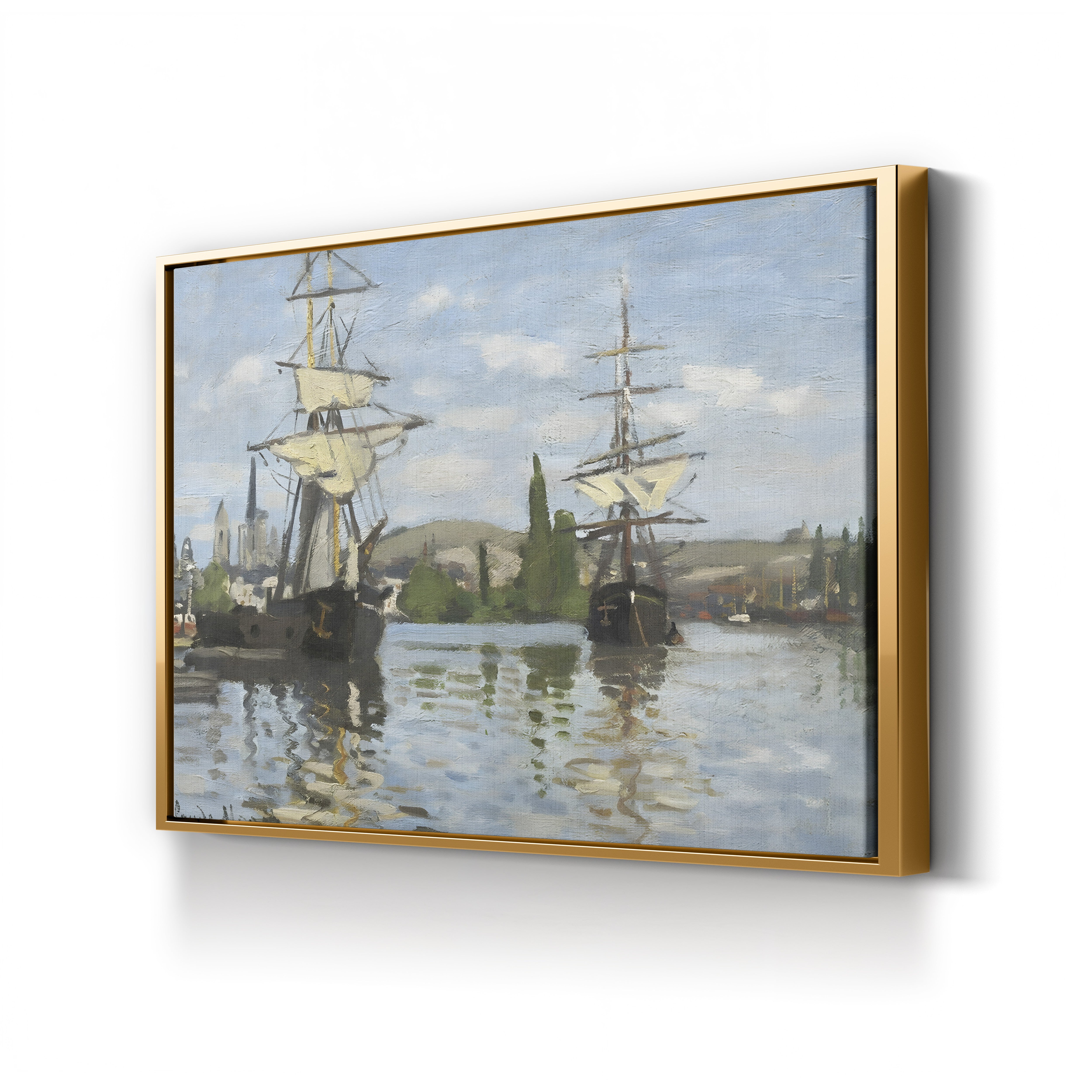 Ships Riding on the Seine at Rouen, 1872-73 by Claude Monet