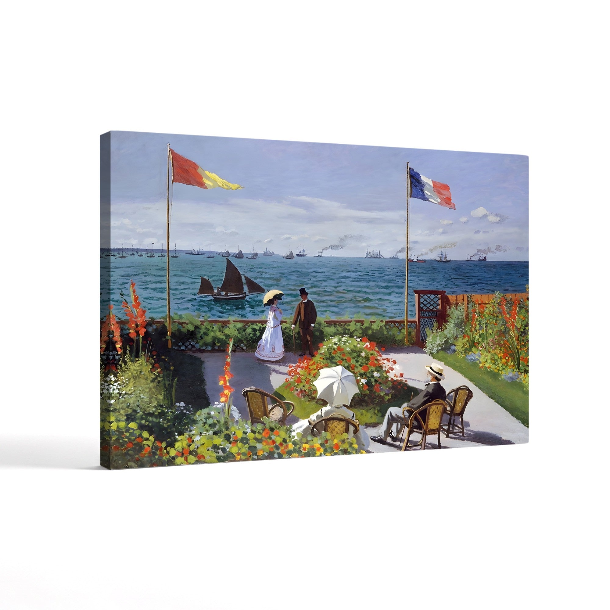 Garden at Sainte-Adresse – Claude Monet Wall Art | Impressionist Coastal Garden Canvas Print