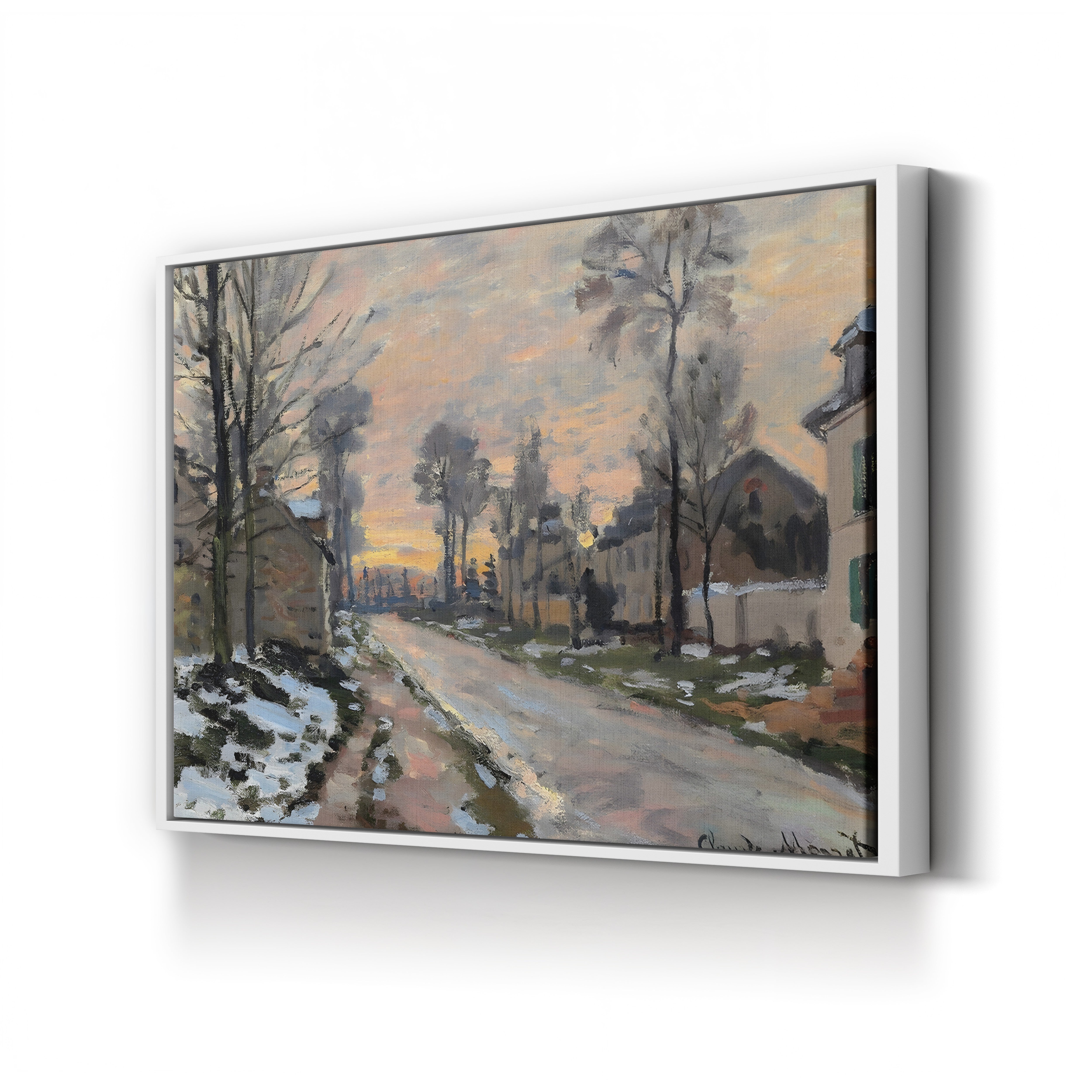 Road to Louveciennes, Melting Snow, Sunset (Route à Louveciennes, Neige Fondante, Soleil Couchant), c. 1869-70 by Claude Monet