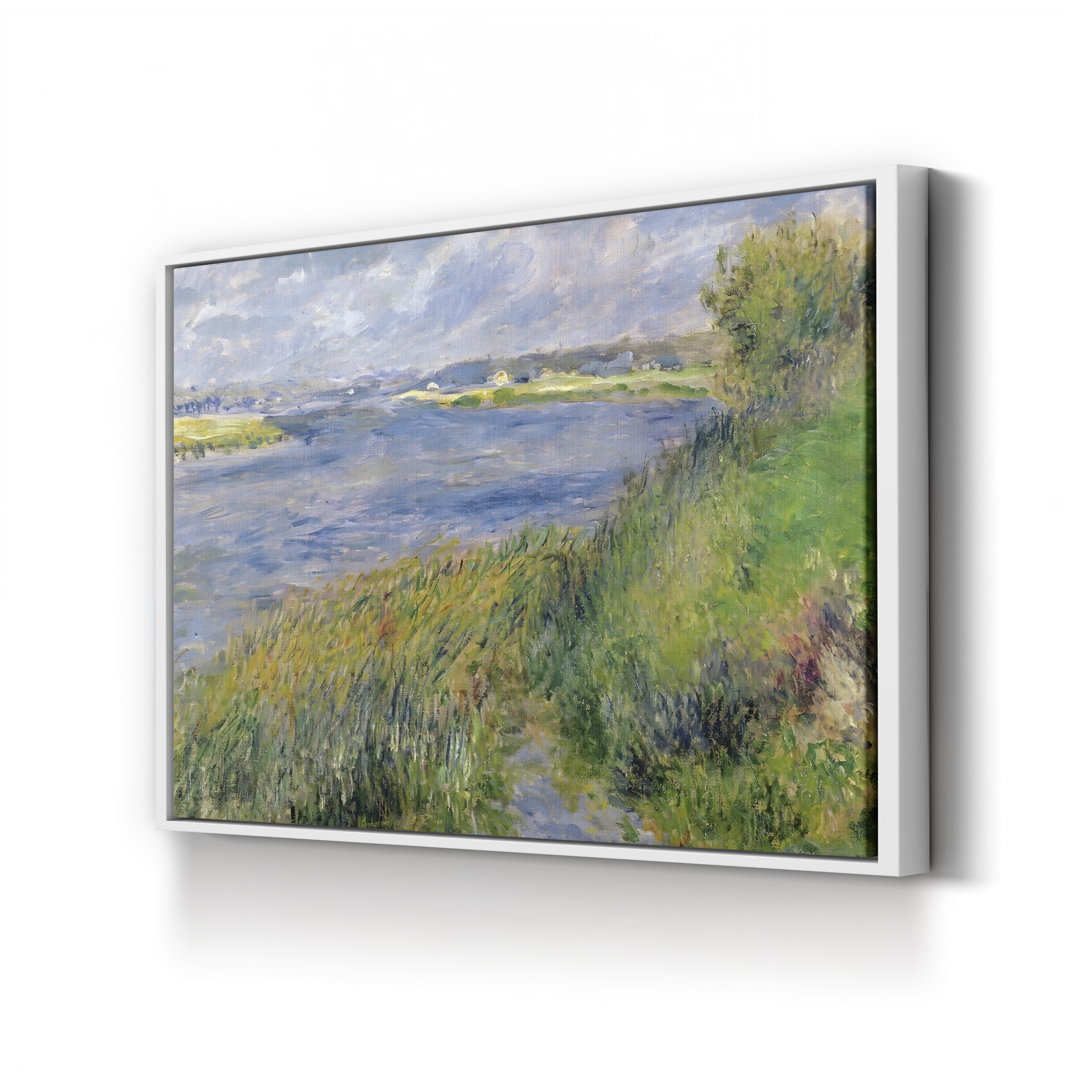 The Banks of the Seine, Champrosay, 1876 – Pierre-Auguste Renoir Wall Art | Impressionist River Canvas Print