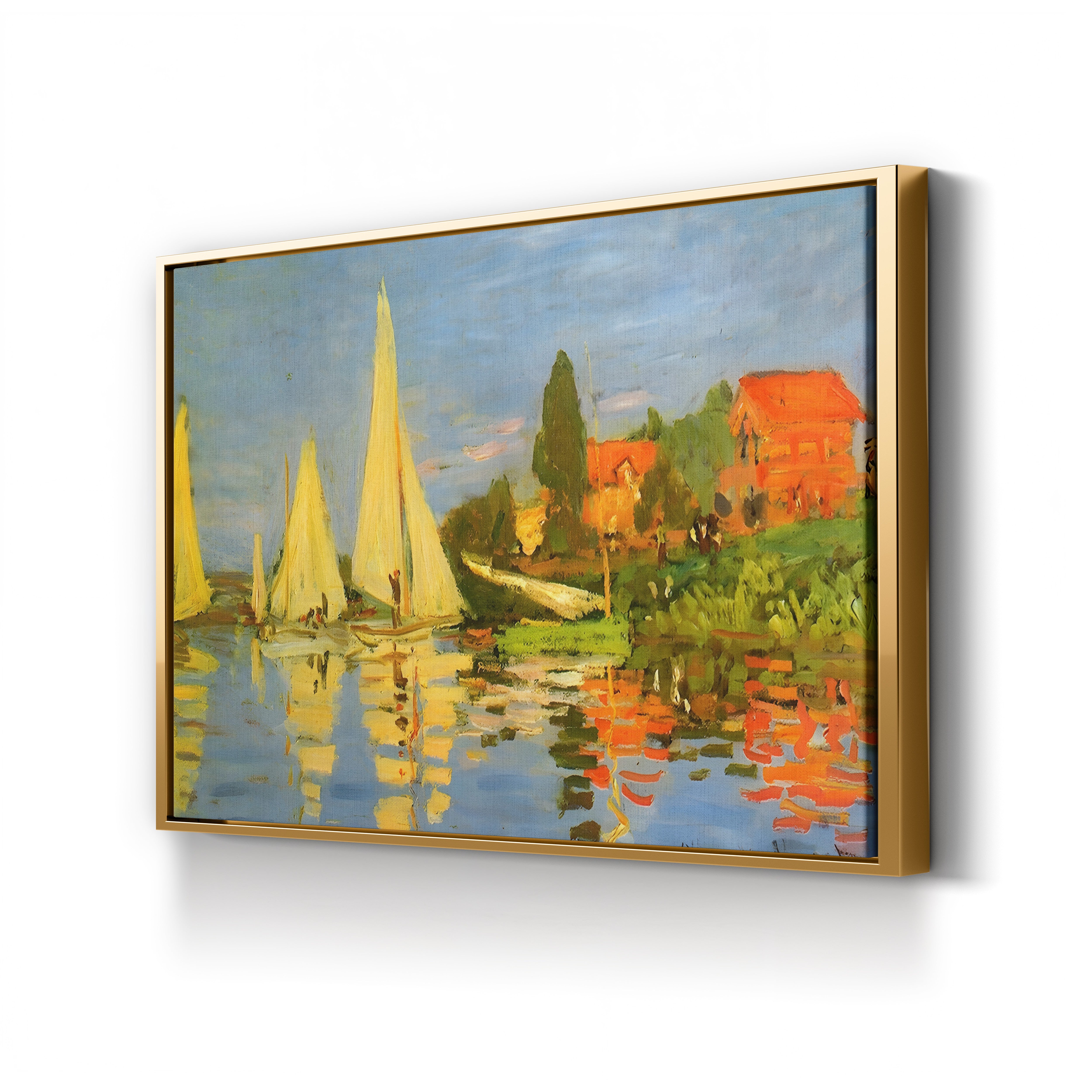 Yacht Race at Argenteuil – Claude Monet Wall Art | Impressionist Regatta Canvas Print