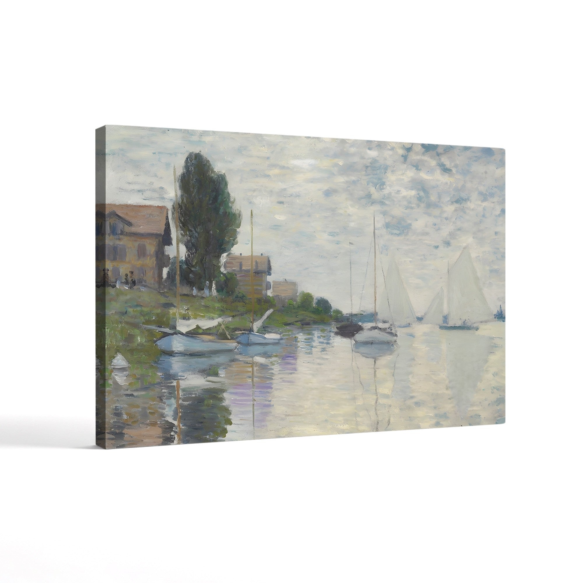Au Petit Gennevilliers, 1874 – Claude Monet Wall Art | Early Impressionist Seine Canvas Print