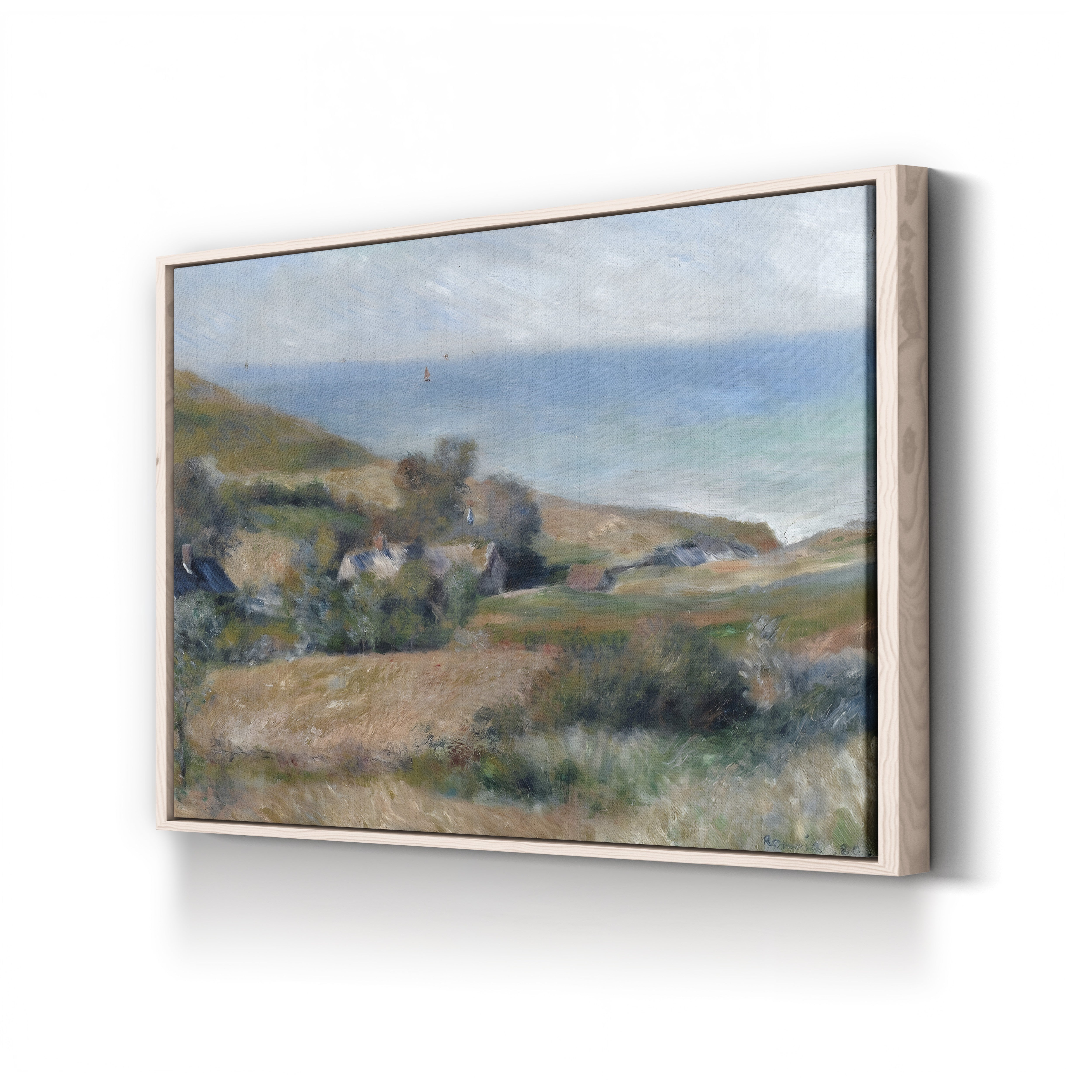 View of the Seacoast near Wargemont in Normandy – Pierre-Auguste Renoir Wall Art | Impressionist Seascape Canvas Print