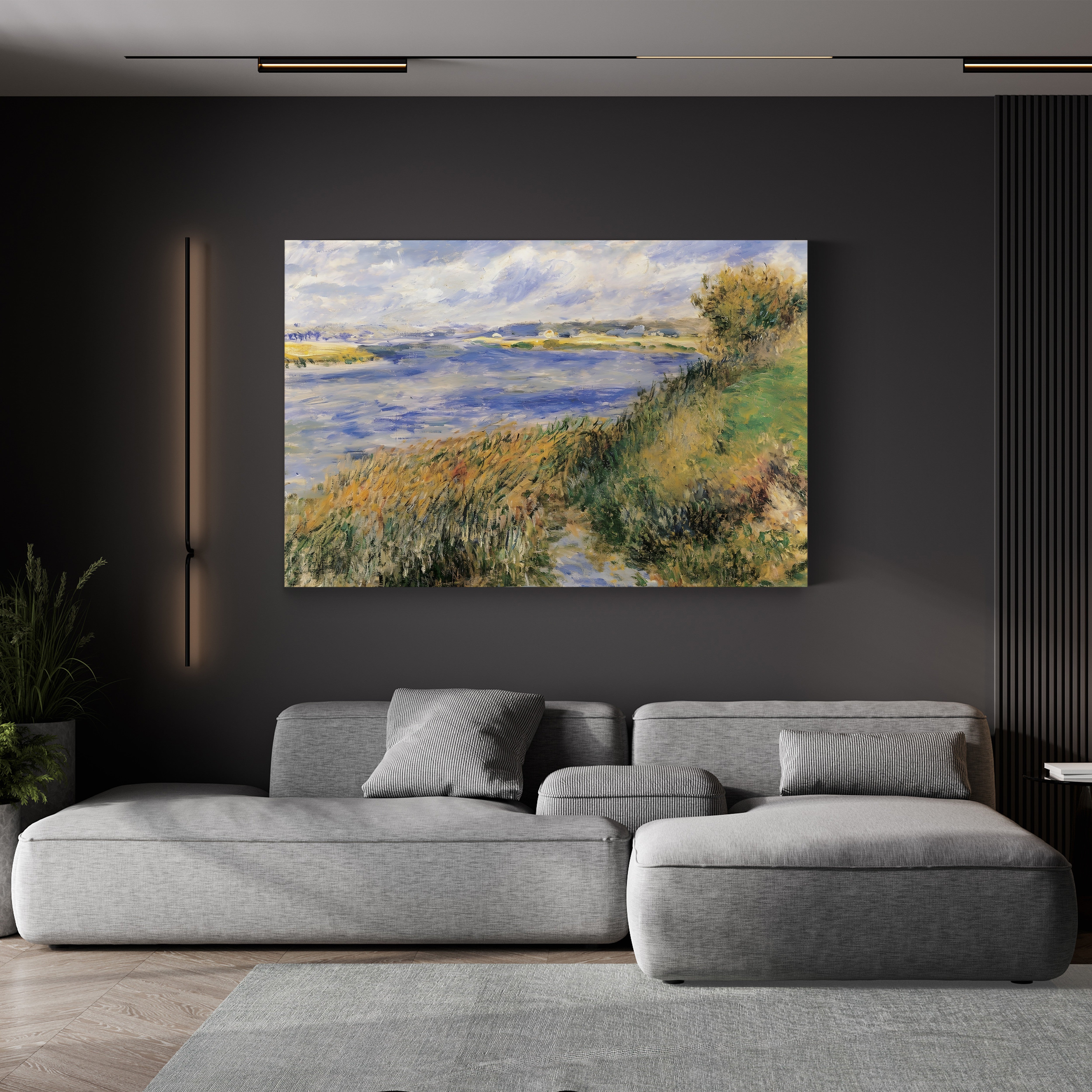The Banks of the Seine at Champrosay, 1876 – Pierre-Auguste Renoir Wall Art | Impressionist River Canvas Print