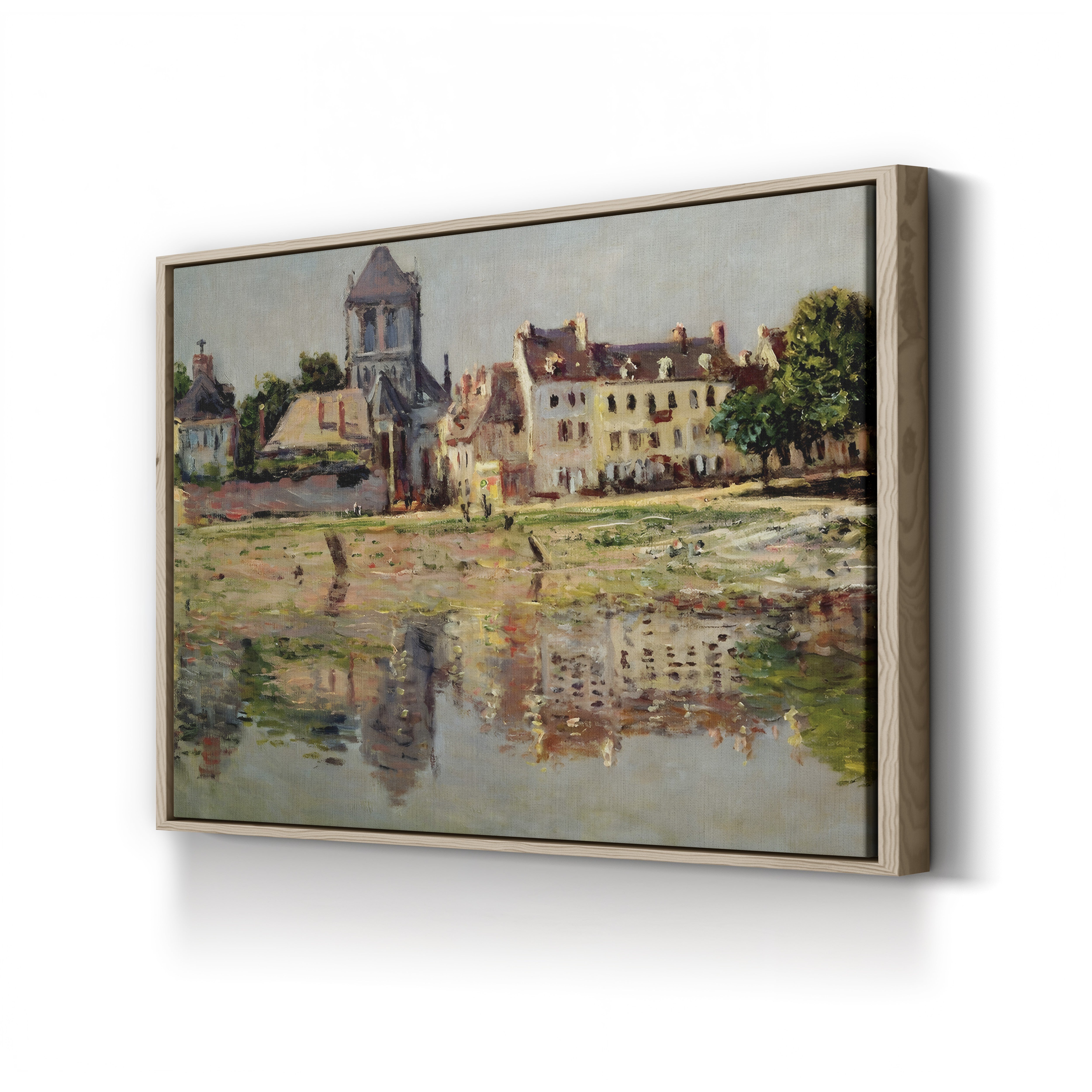 By the River at Vernon, 1883 – Claude Monet Wall Art | Impressionist Seine Landscape Canvas Print