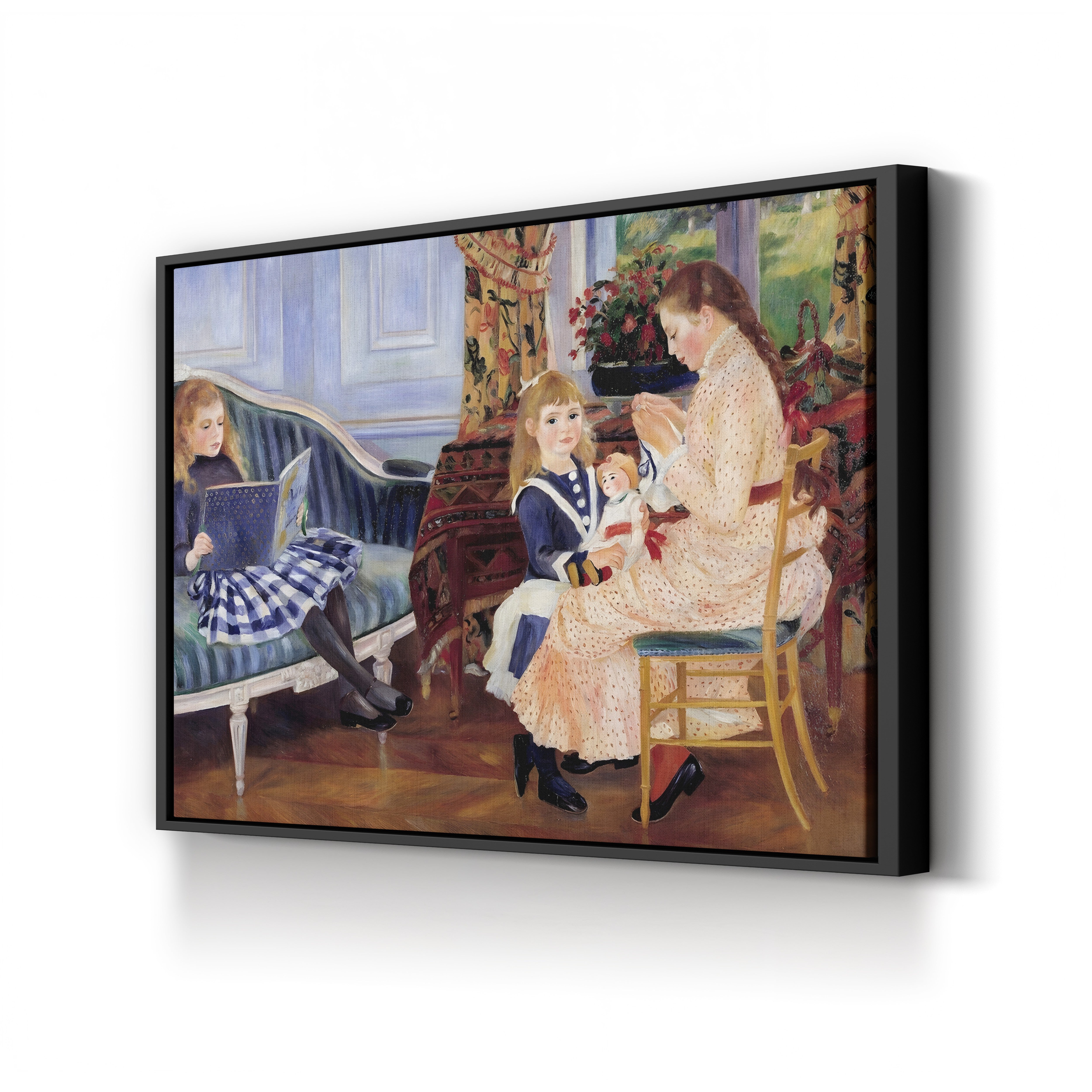 Children's Afternoon at Wargemont – Pierre-Auguste Renoir Wall Art | Impressionist Figure Canvas Print