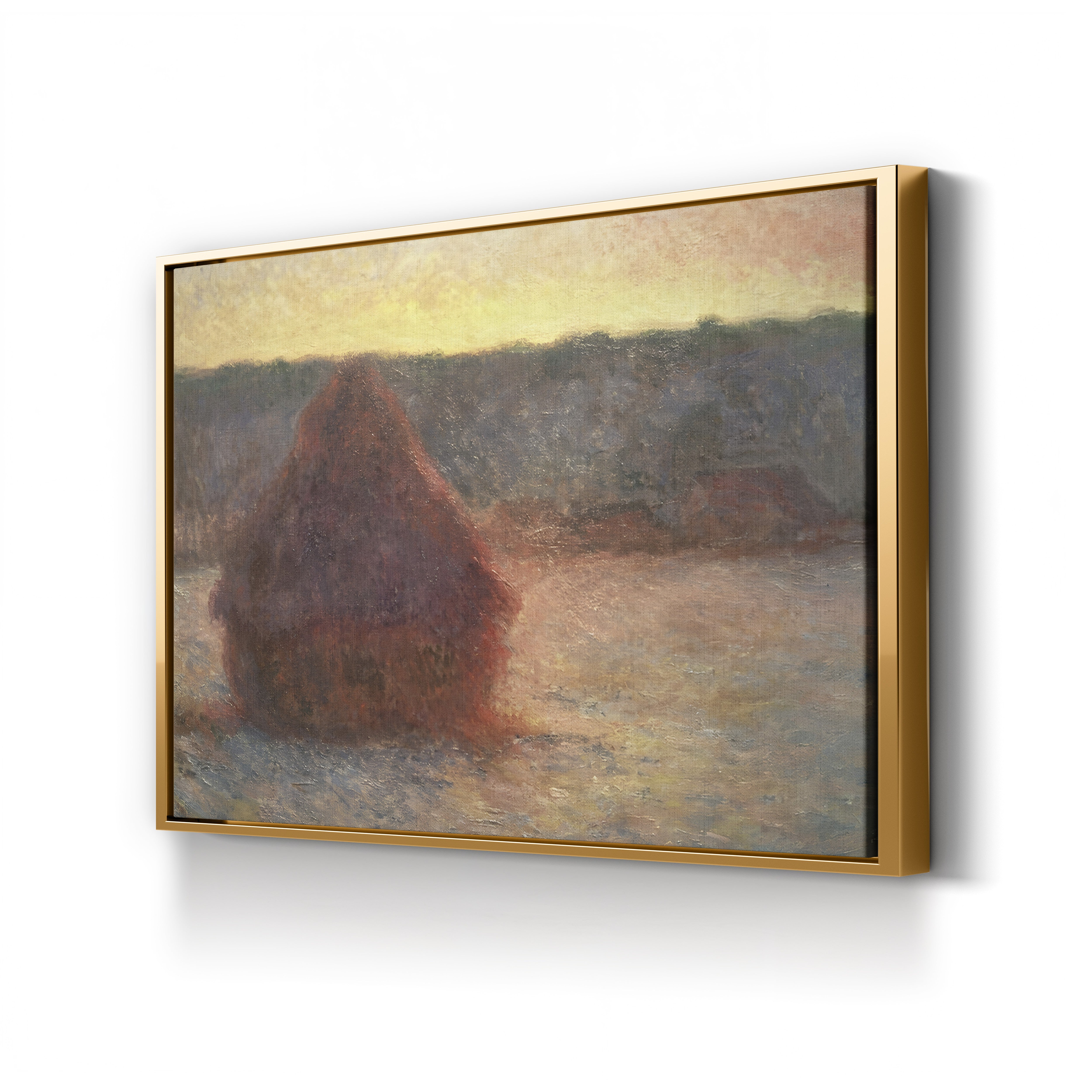 Haystacks at Sunset, Frosty Weather, 1891 – Claude Monet Wall Art | Impressionist Series Canvas Print