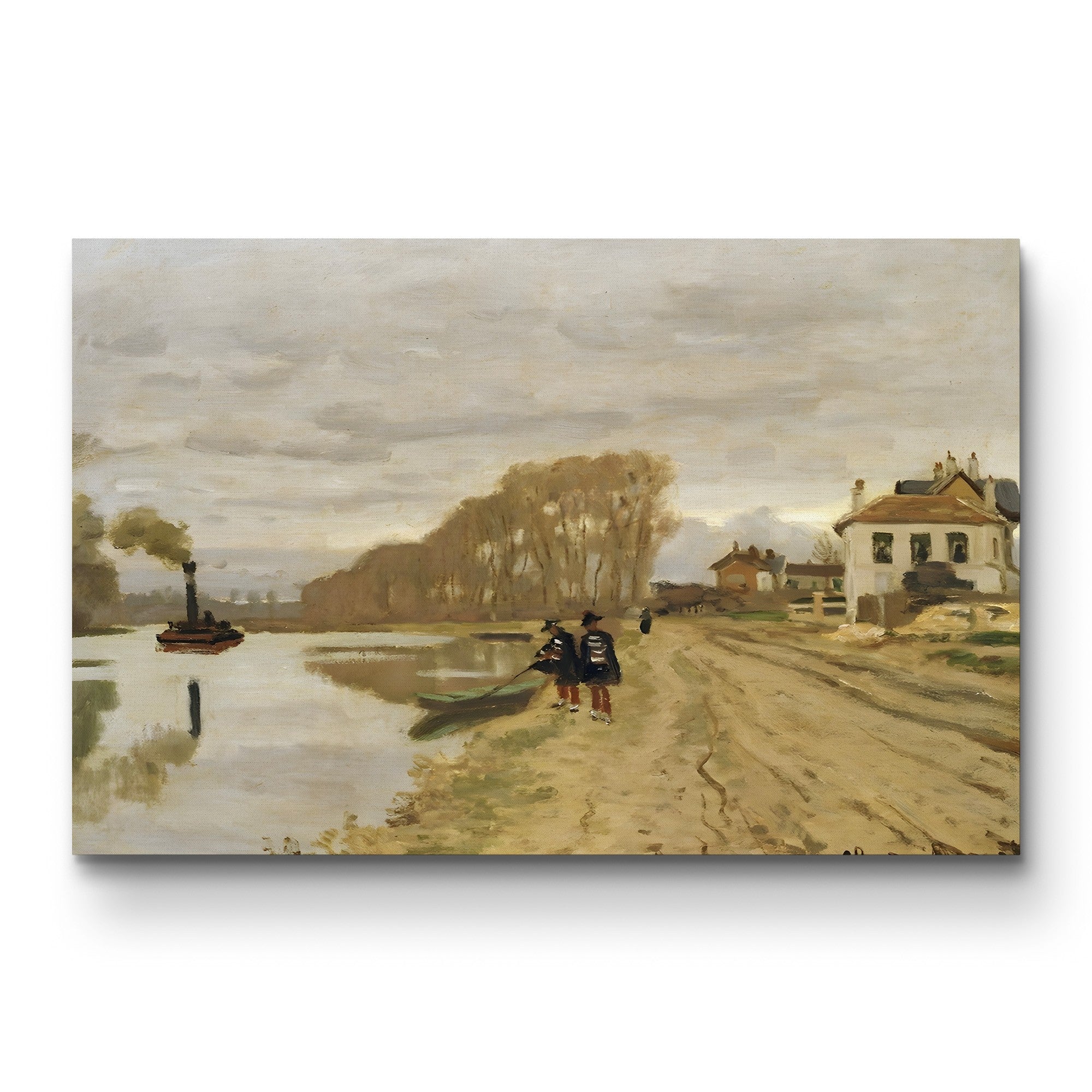 Infantrymen of the Flanant Guard on the Water – Claude Monet Wall Art | Impressionist Figure Landscape Canvas Print