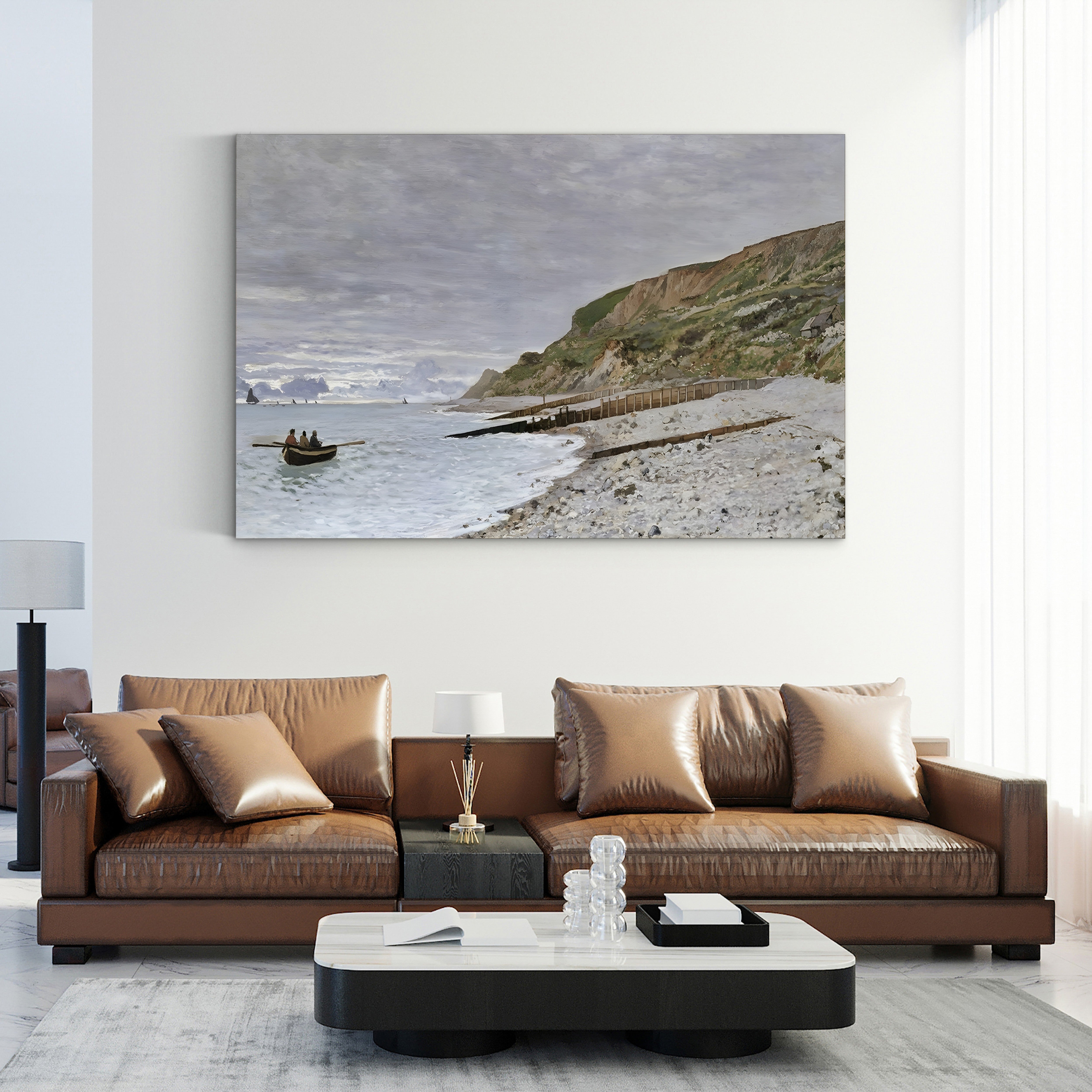 La Pointe de la Hève, 1864 – Claude Monet Wall Art | Early Impressionist Norman Cliff Canvas Print