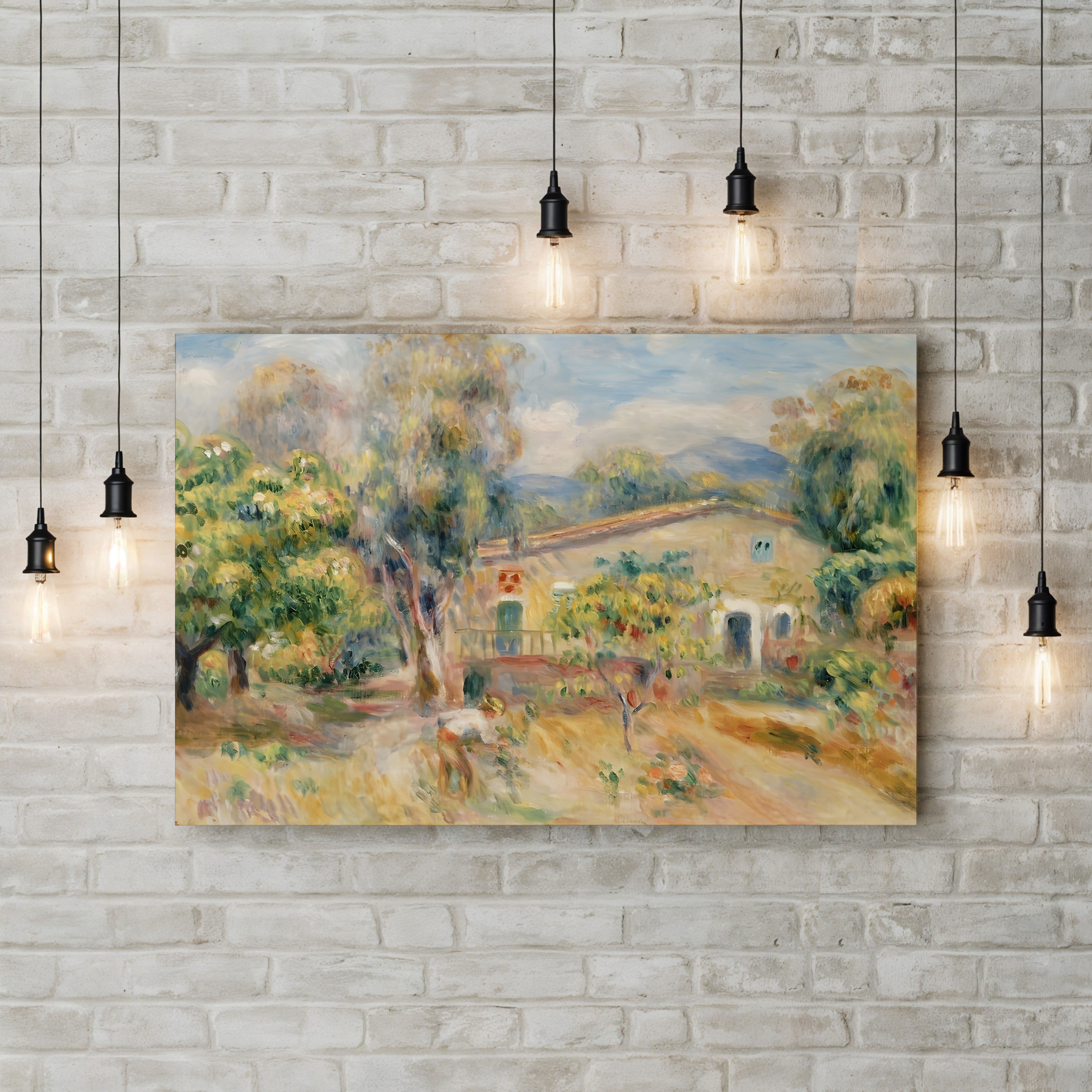 Collettes Farmhouse, Cagnes, 1910 – Pierre-Auguste Renoir Wall Art | Late Impressionist Landscape Canvas Print