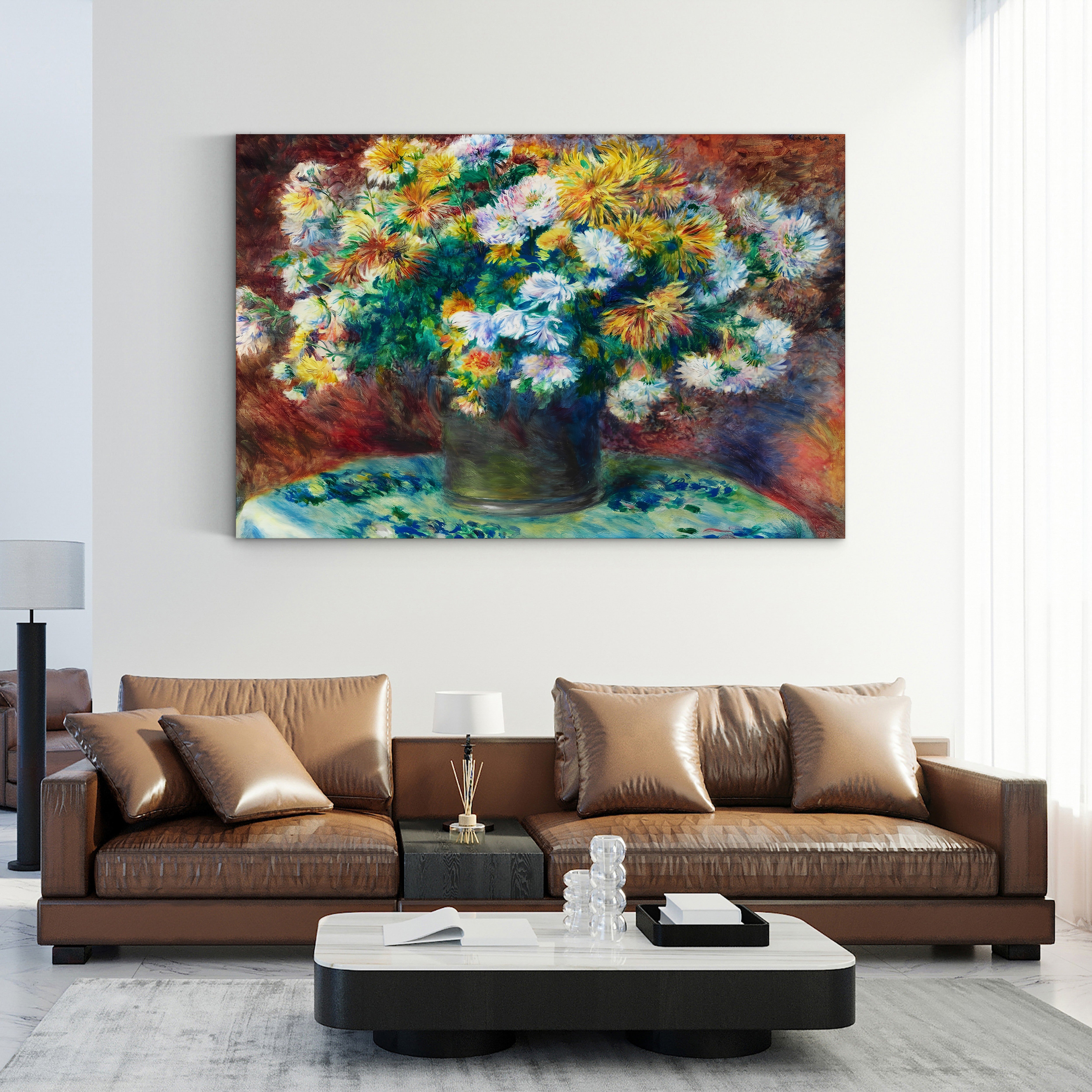 Chrysanthemums – Pierre-Auguste Renoir Wall Art | Impressionist Floral Canvas Print