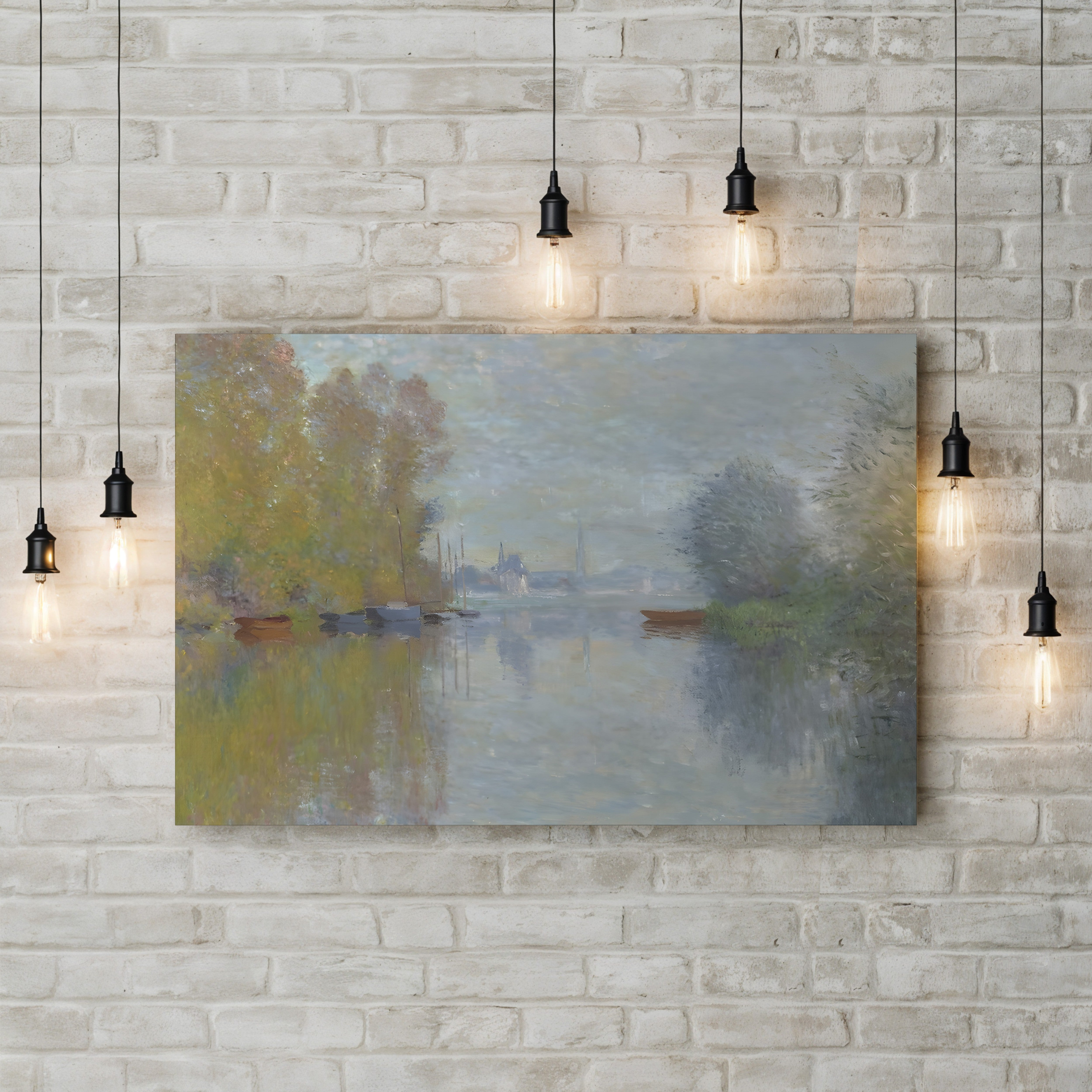 Autumn on the Seine, Argenteuil, 1873 – Claude Monet Wall Art | Impressionist Autumn Seine Canvas Print