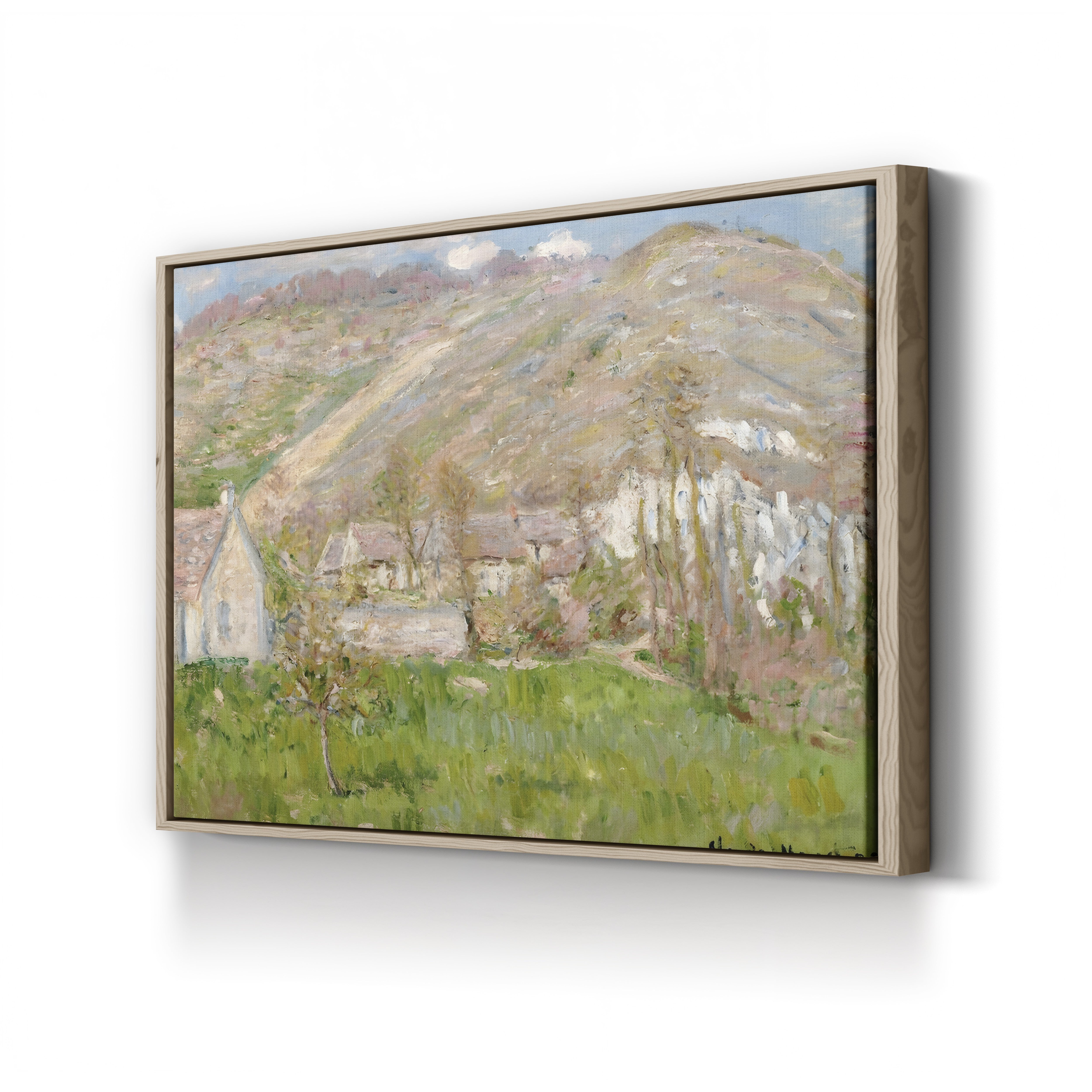 Hamlet on the Cliffs near Giverny, 1883 – Claude Monet Wall Art | Impressionist Landscape Canvas Print