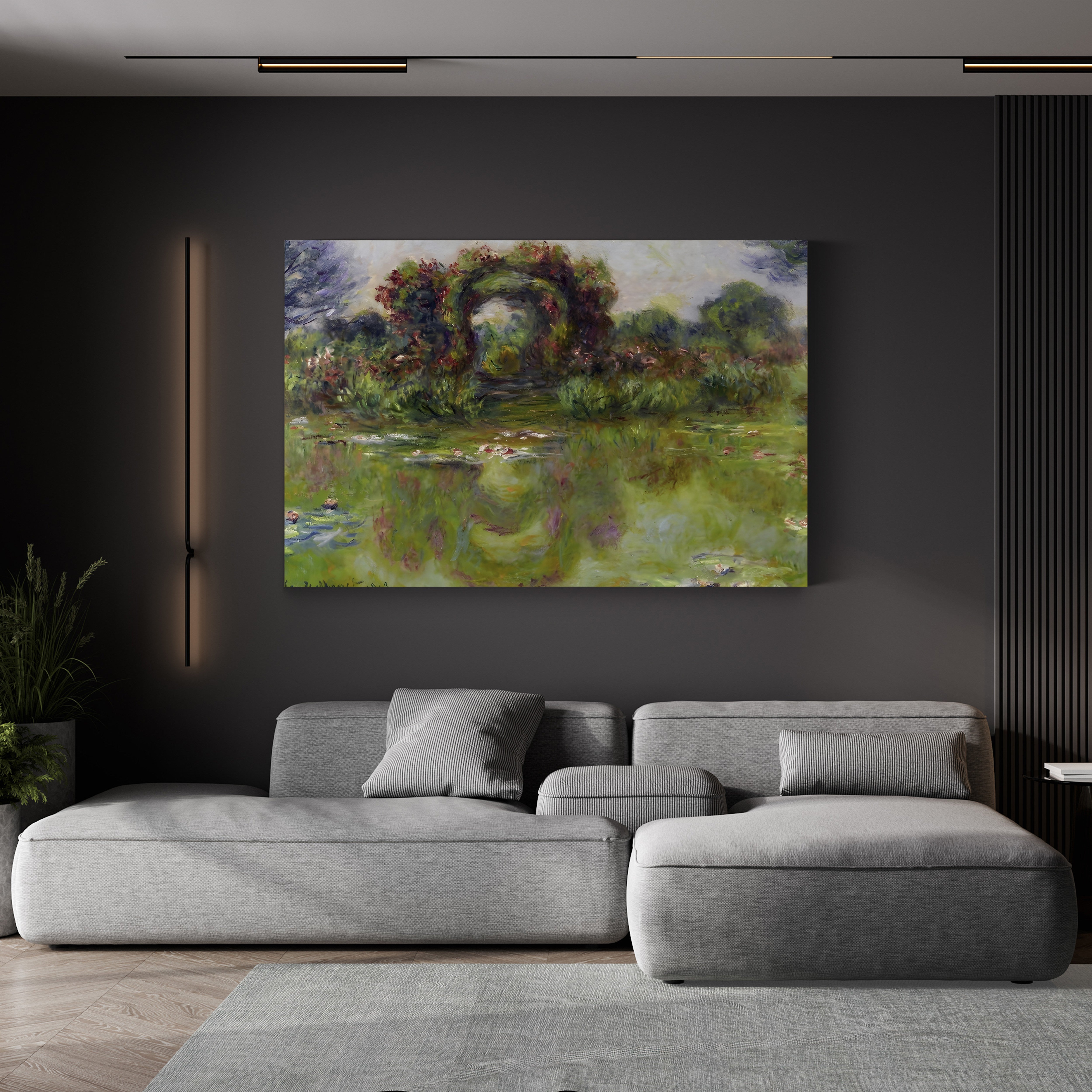 Bassin aux Nymphéas, Les Rosiers, 1913 – Claude Monet Wall Art | Late Impressionist Water Lilies Canvas Print