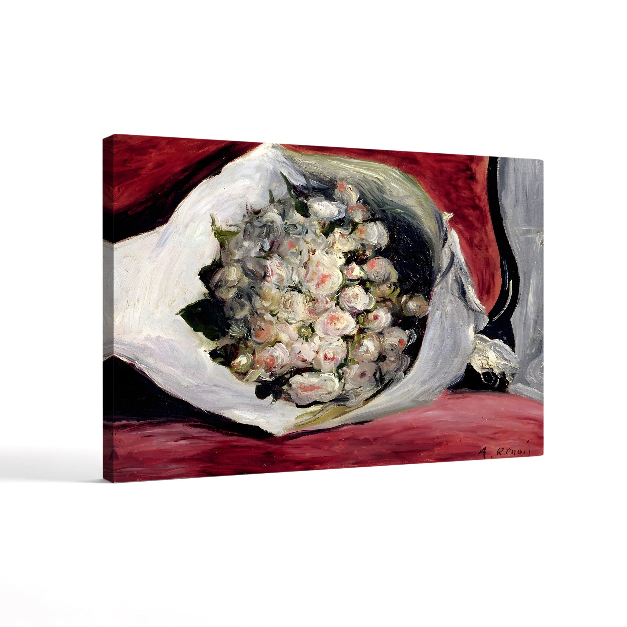 Bouquet in a Theatre Box, c. 1878–80 – Pierre-Auguste Renoir Wall Art | Impressionist Floral Canvas Print