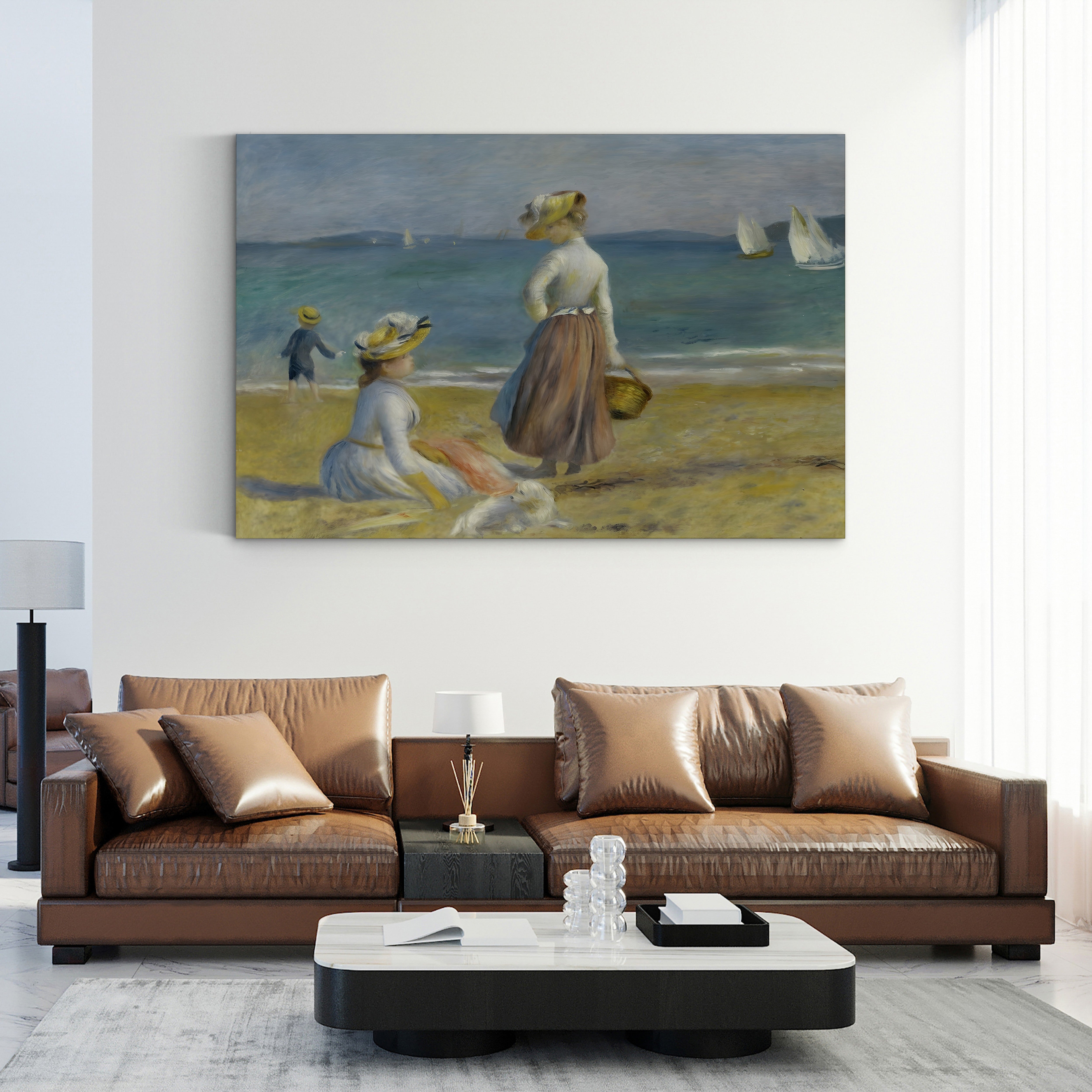 Figures on the Beach, 1890 – Pierre-Auguste Renoir Wall Art | Impressionist Coastal Canvas Print