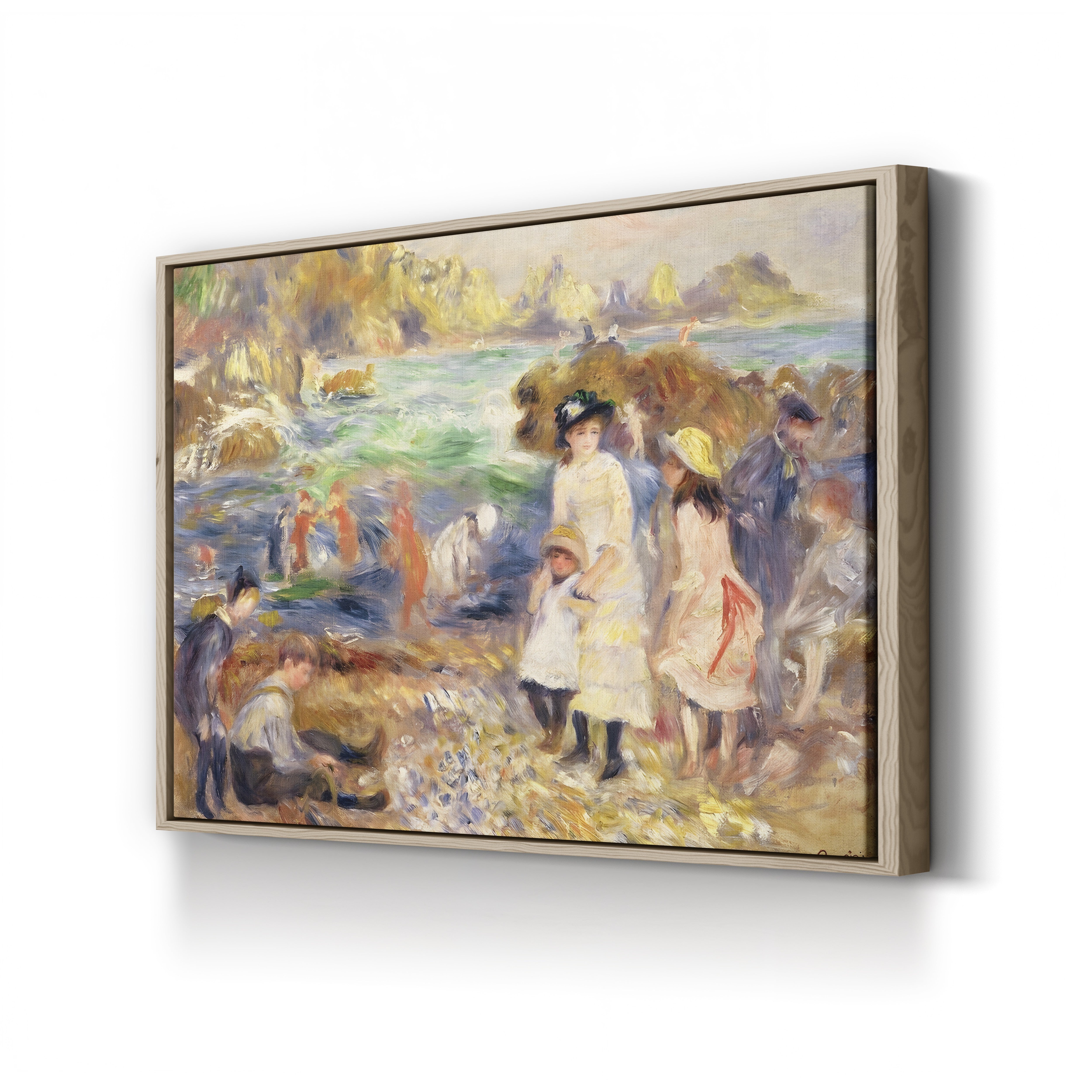 Beach Scene, Guernsey (Enfants au Bord de la Mer à Guernesey), 1883 – Pierre-Auguste Renoir Wall Art | Impressionist Coastal Canvas Print