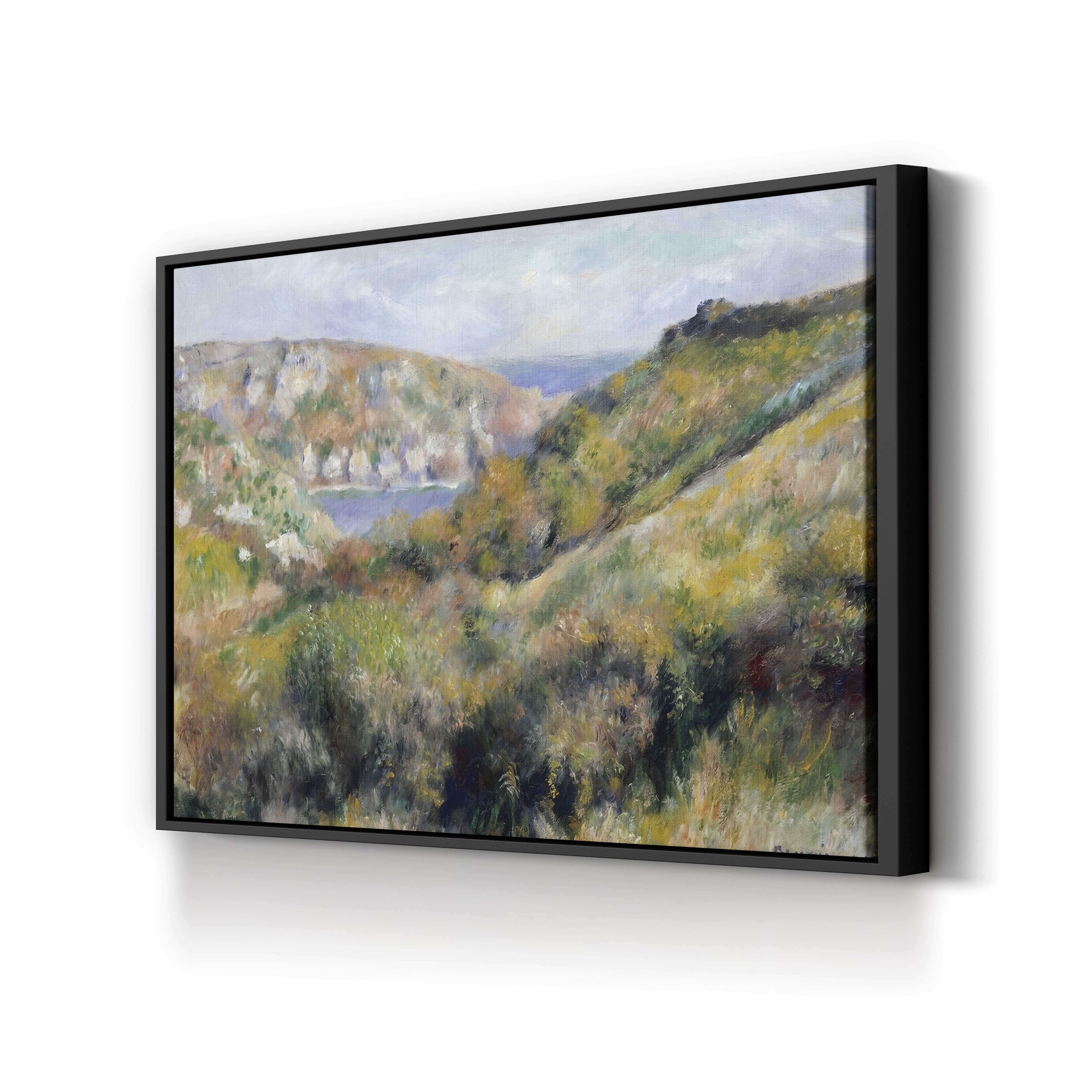 Hills Around Bay of Moulin Huet, Guernsey, 1883 – Pierre-Auguste Renoir Wall Art | Impressionist Coastal Canvas Print