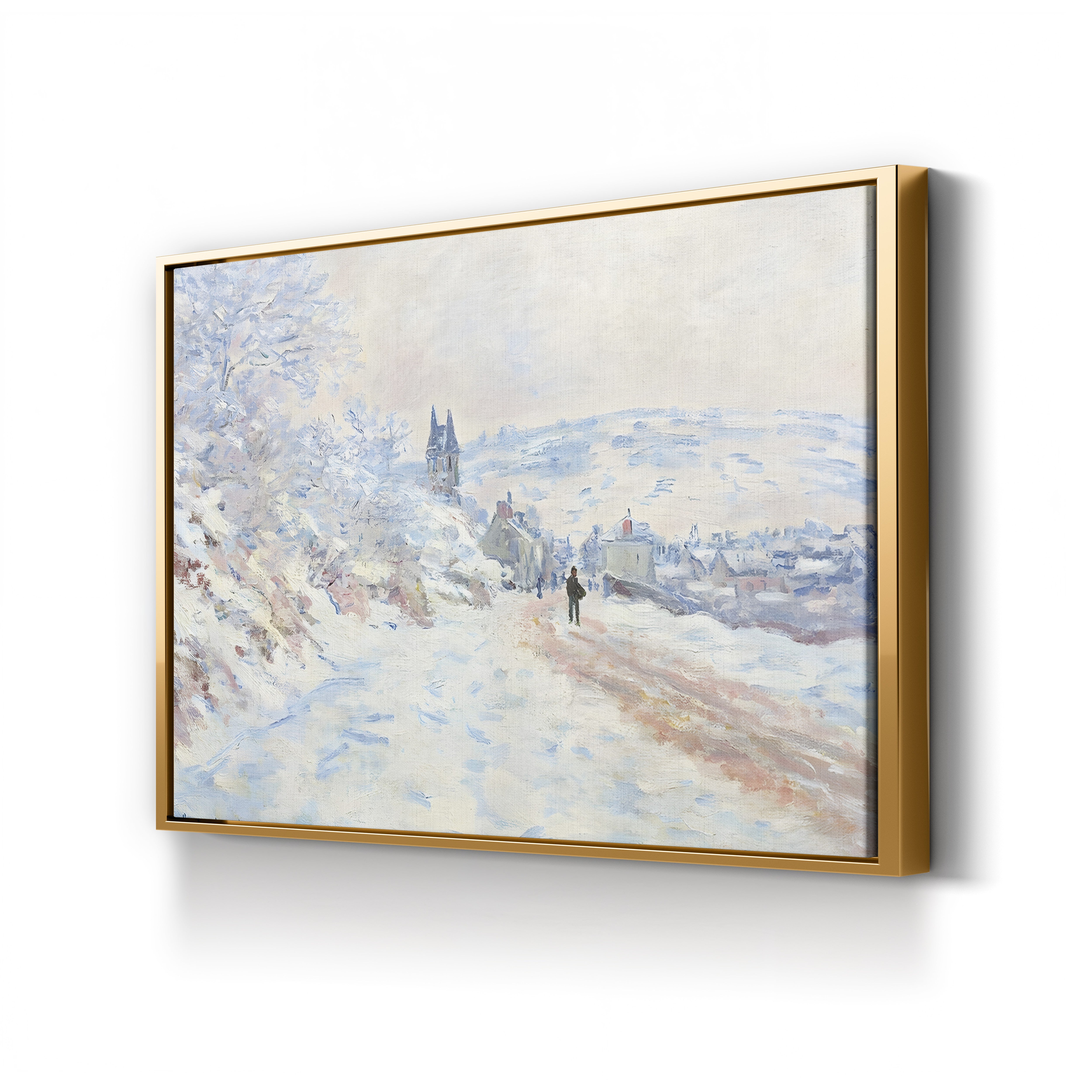 La Route de Vétheuil, Effet de Neige, 1879 – Claude Monet Wall Art | Atmospheric Impressionist Winter Snow Canvas Print